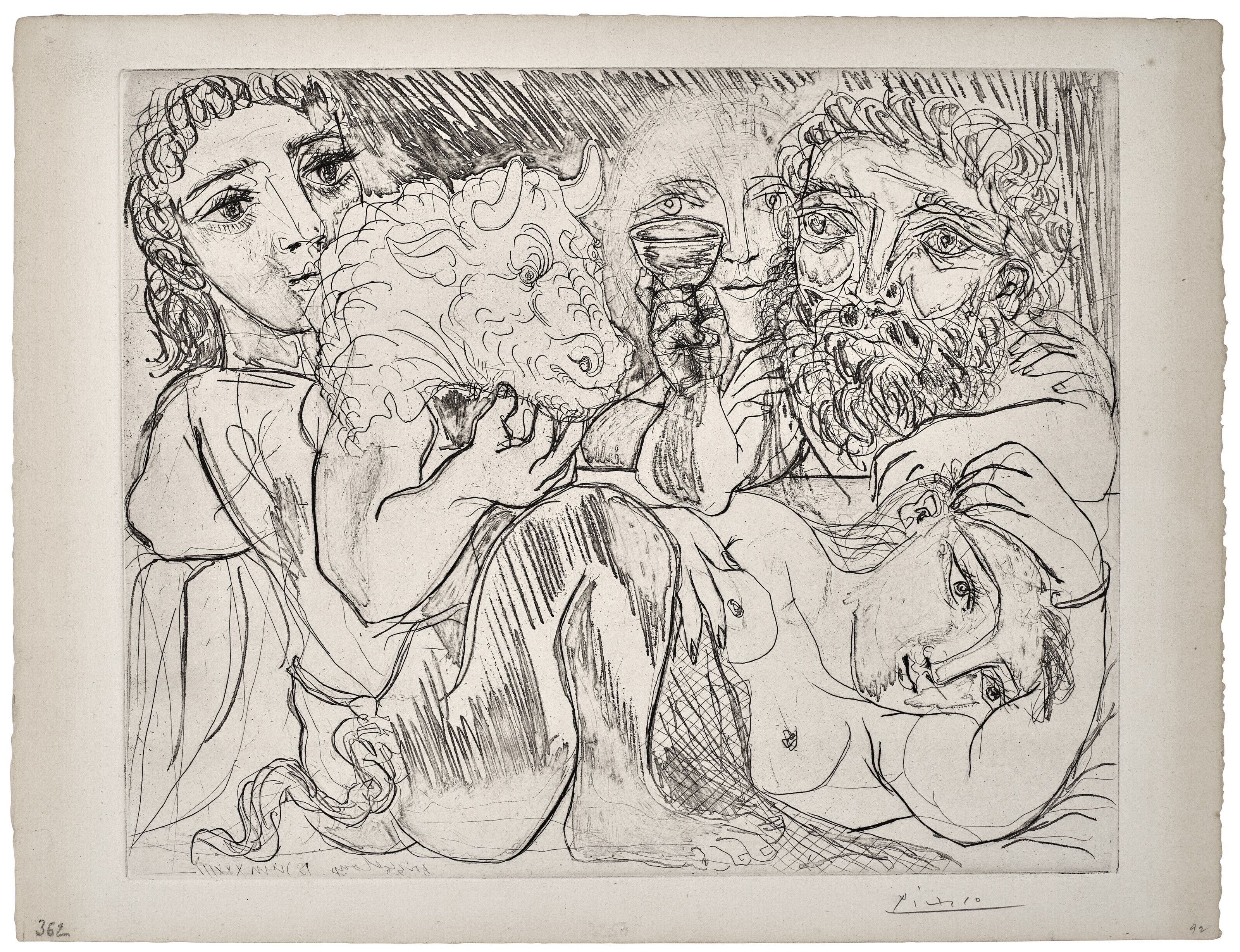 Pablo Picasso — Минотавр, мужчина и женщина, из "Сюиты Воллара", изображение 3