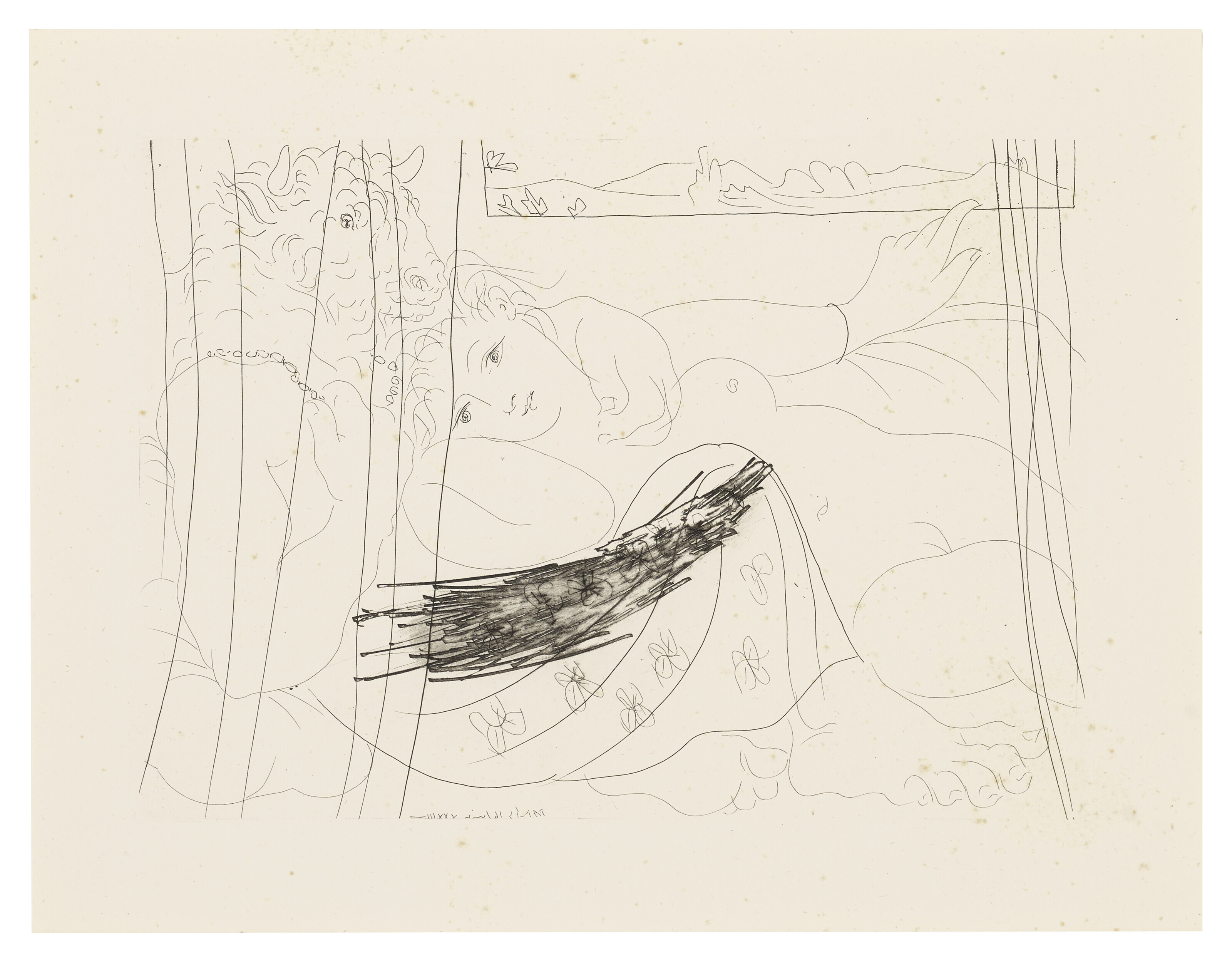 Pablo Picasso — "Минотавр и женская фигура в раде" из "Люкса Воллара", изображение 1