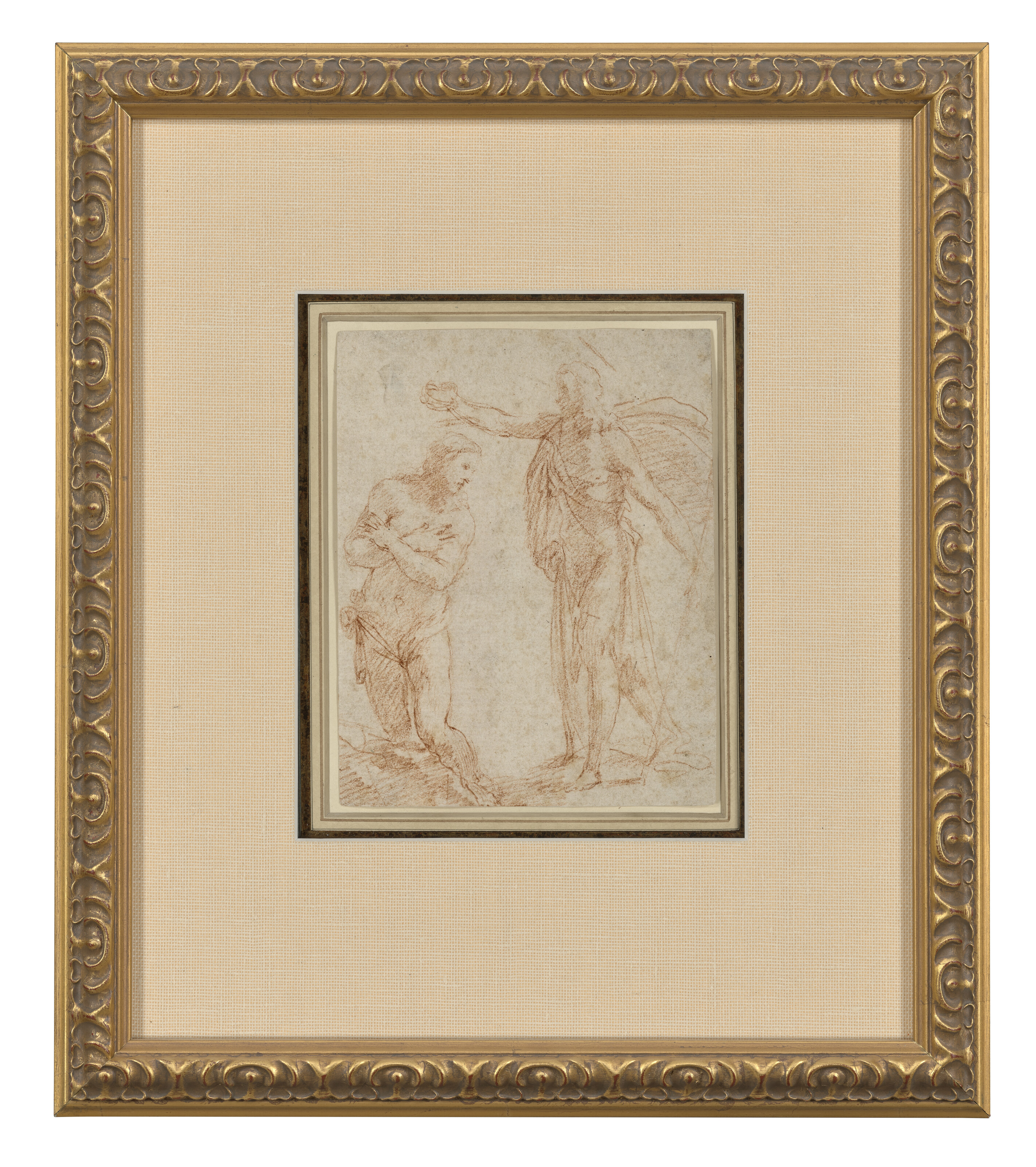 Parmigianino — Крещение Христа (лицевая сторона); Исследование двух саркофагов (оборотная сторона), изображение 3