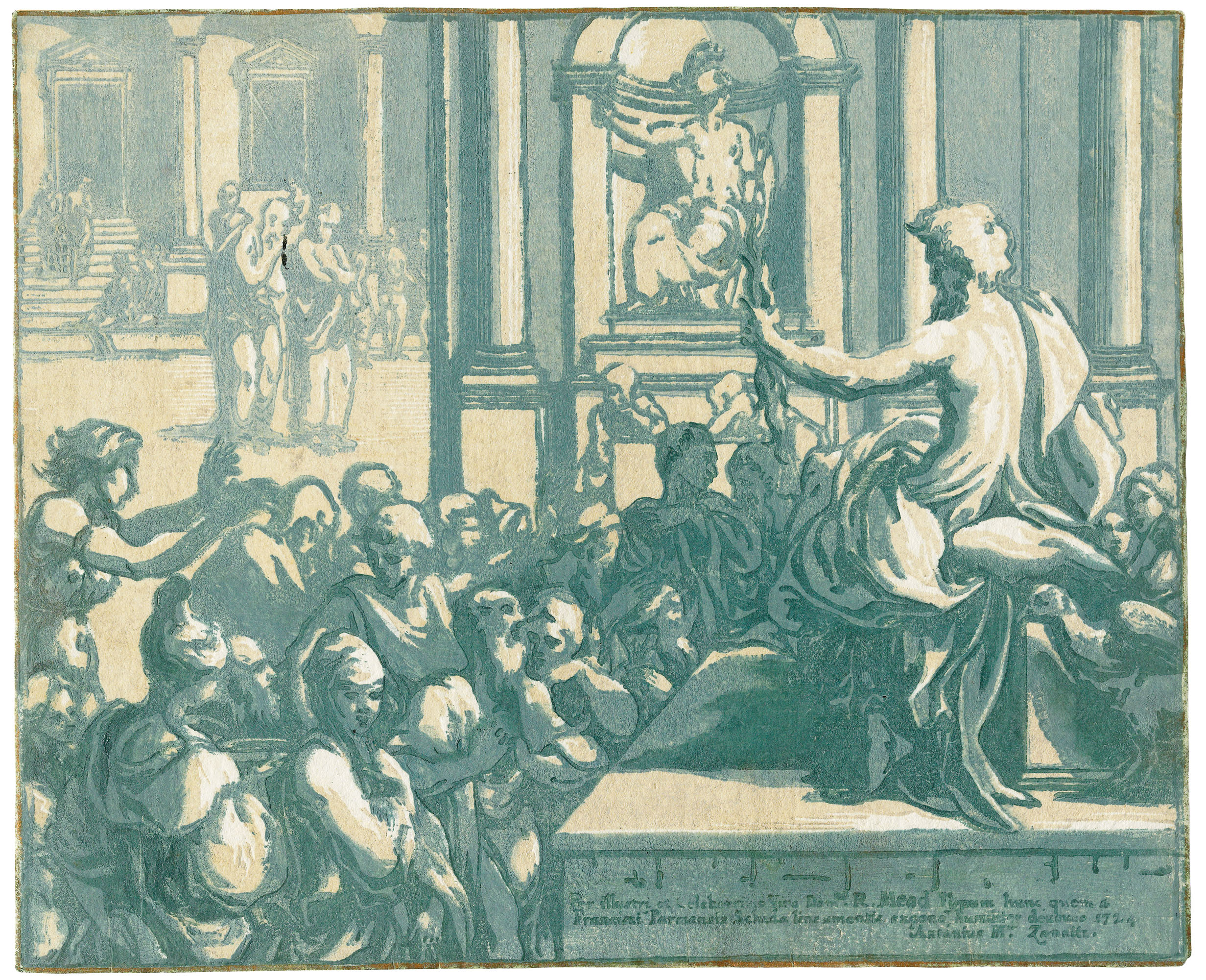 Parmigianino — Интерьер храма, или: Язычники собираются вокруг статуи Юпитера для поклонения