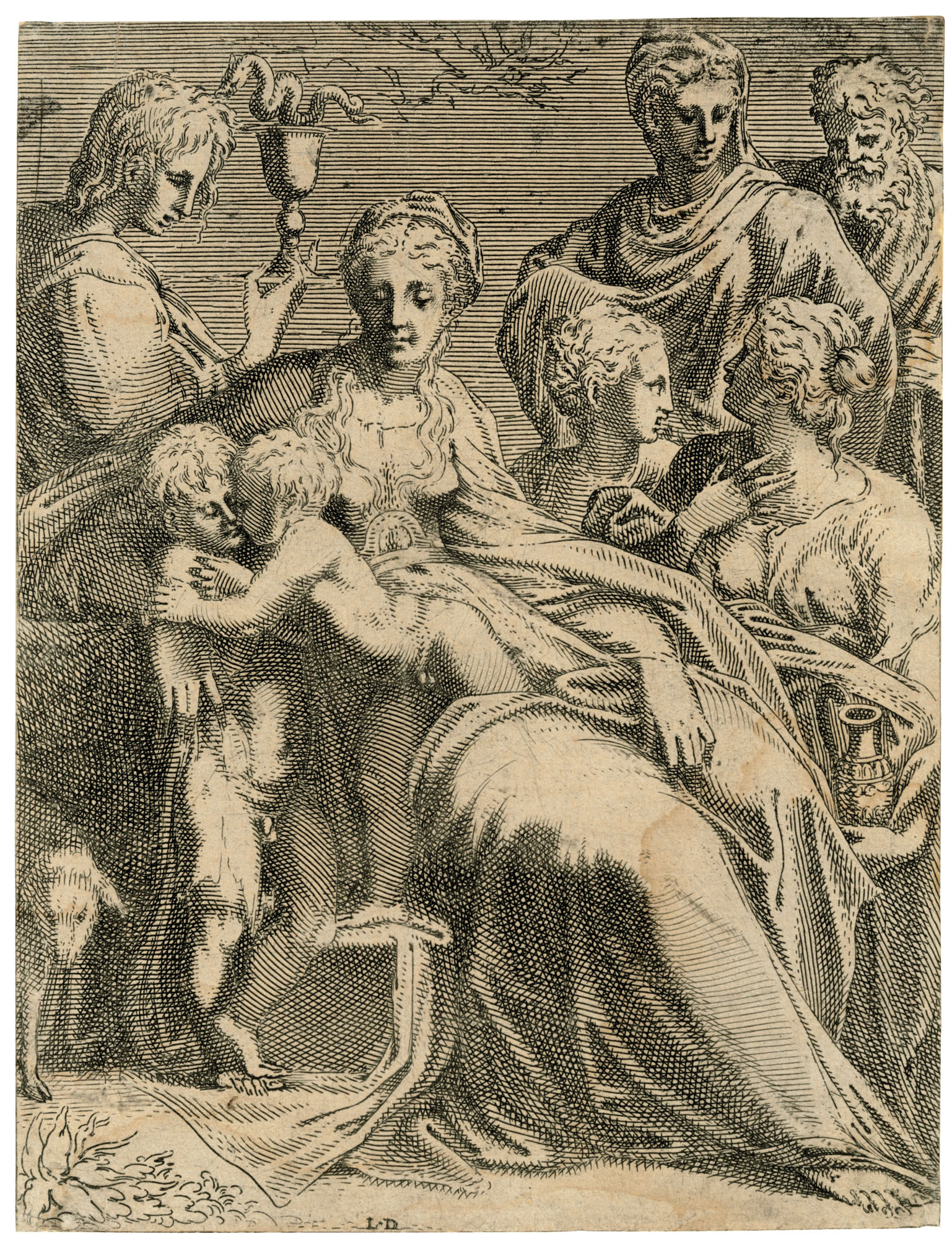 Parmigianino — Дева Мария с младенцем и святыми