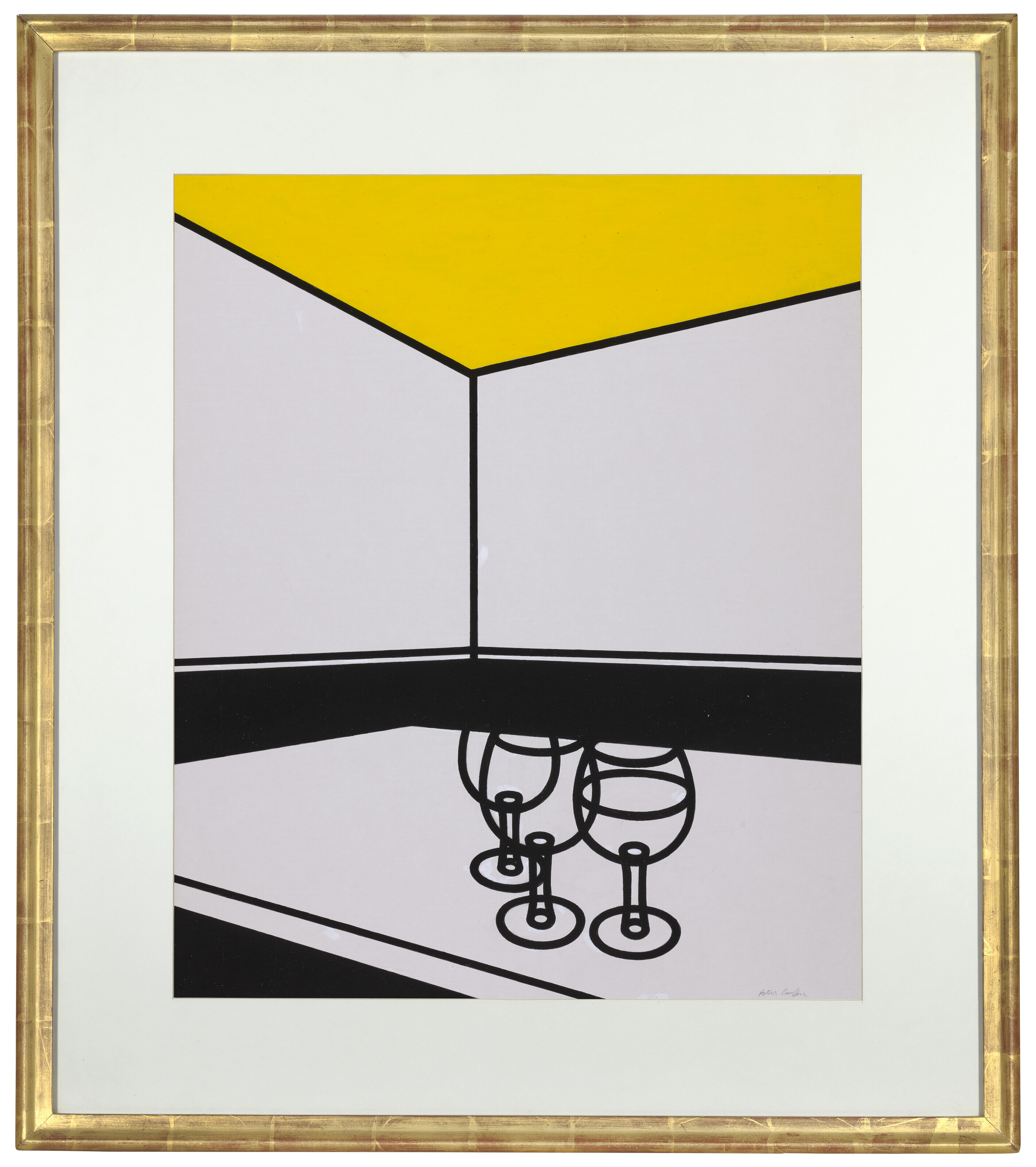 Patrick Caulfield — Бокалы для вина на столе, изображение 2