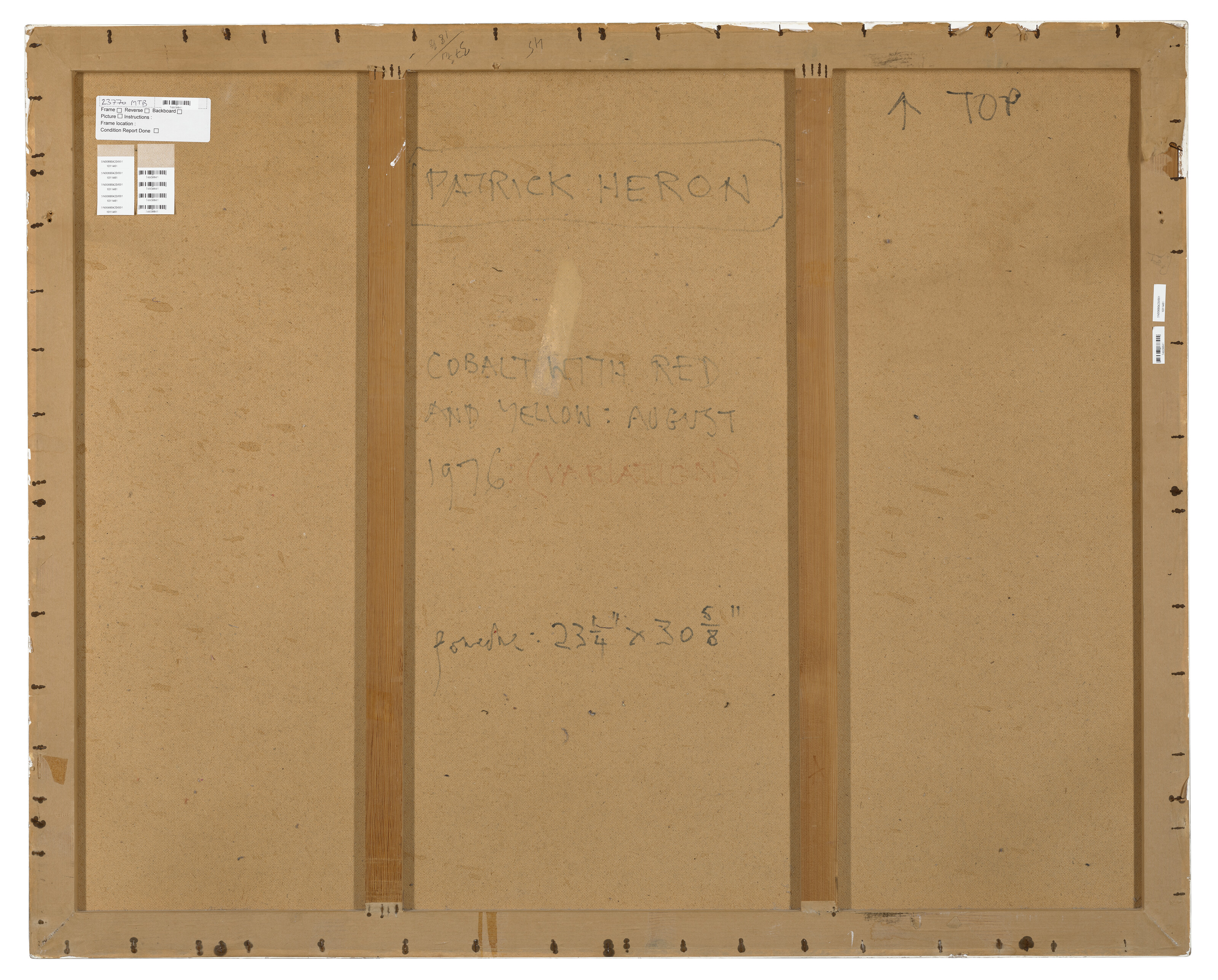 Patrick Heron — КОБАЛЬТ С КРАСНЫМ И ЖЕЛТЫМ : АВГУСТ 1976 ГОДА (ВАРИАЦИЯ), изображение 3