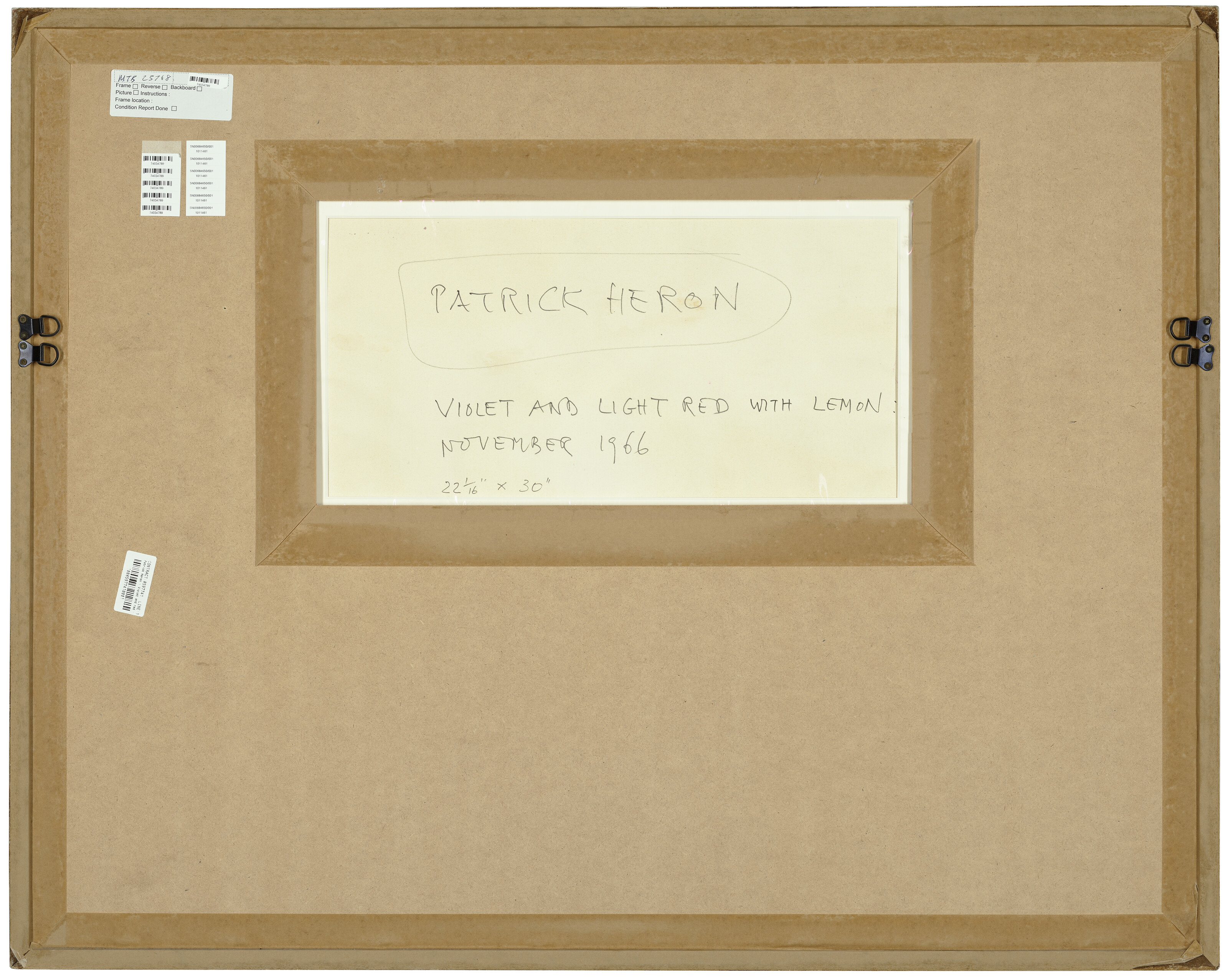 Patrick Heron — ФИОЛЕТОВЫЙ И СВЕТЛО-КРАСНЫЙ С ЛИМОНОМ : НОЯБРЬ 1966, изображение 3