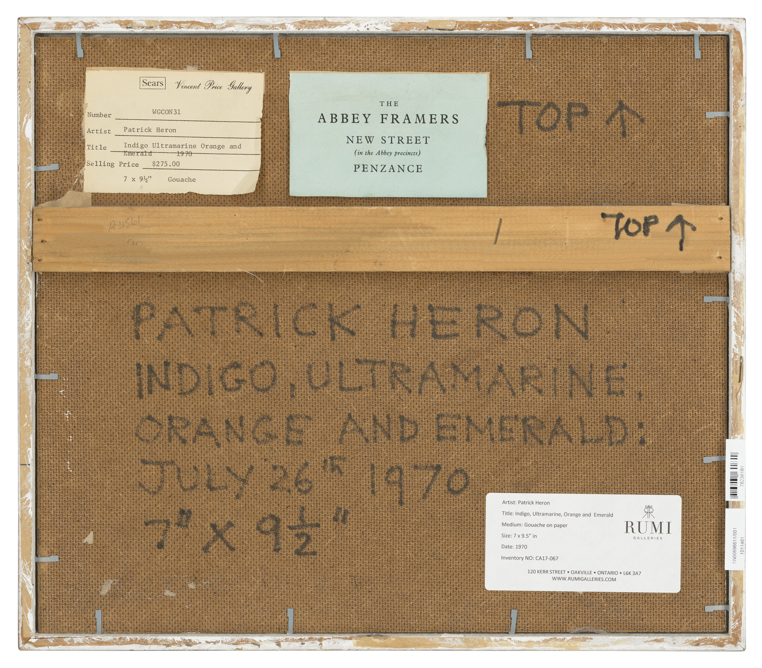 Patrick Heron — ИНДИГО, УЛЬТРАМАРИН, ОРАНЖЕВЫЙ И ИЗУМРУД : 26 ИЮЛЯ 1970 ГОДА, изображение 3