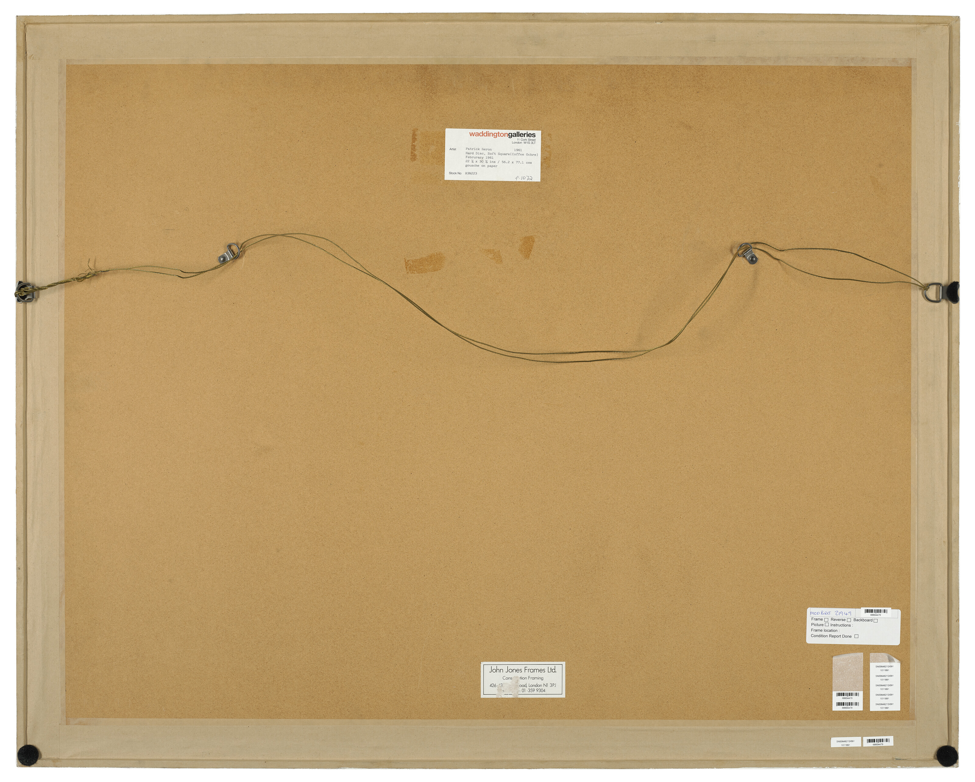 Patrick Heron — ЖЕСТКИЙ ДИСК, МЯГКИЙ КВАДРАТ (КОФЕЙНО-ОХРИСТЫЙ) : ФЕВРАЛЬ 1961 ГОДА, изображение 3