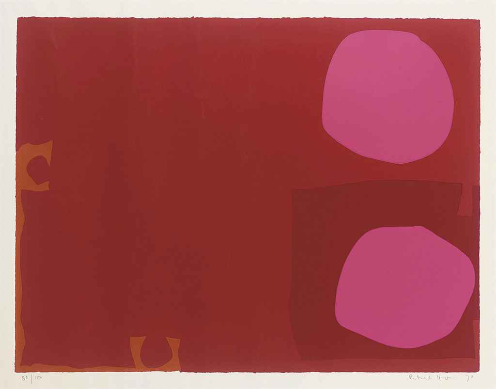 Patrick Heron — Два пурпурных диска темно-красного цвета
