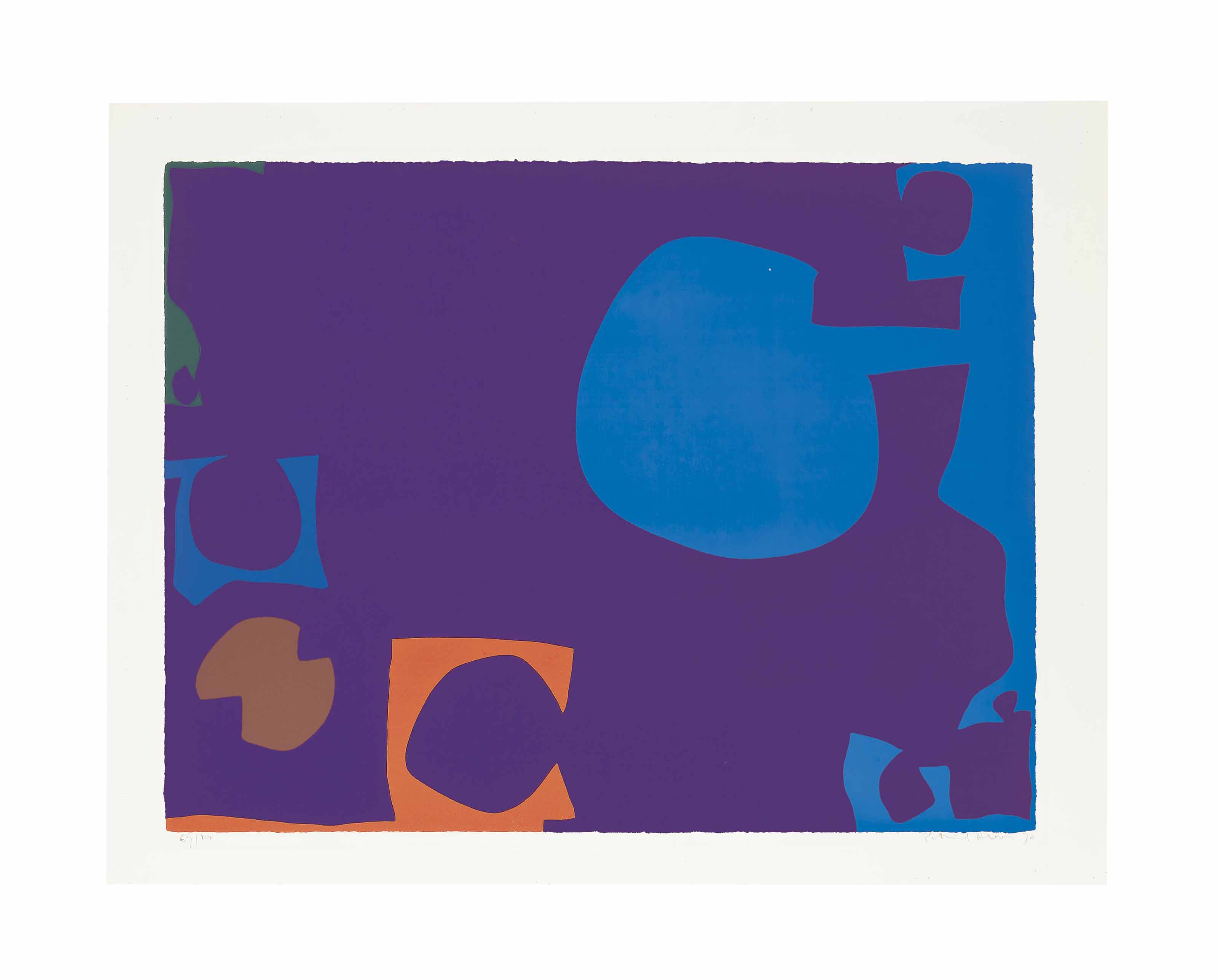 Patrick Heron — Синий и темно-фиолетовый с оранжевым, коричневым и зеленым