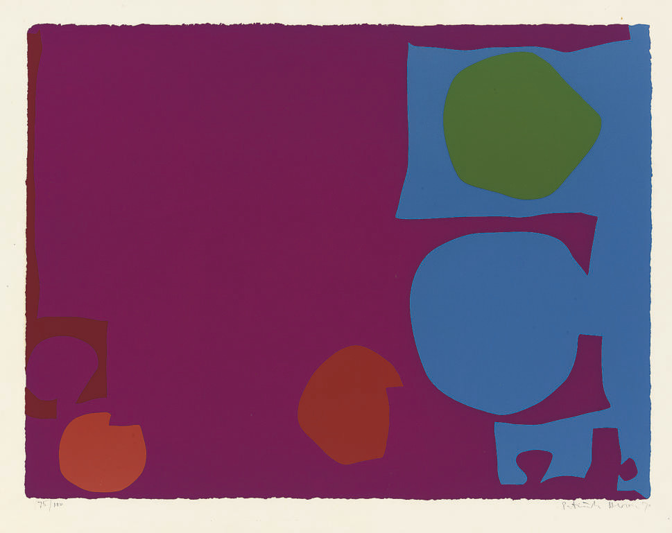 Patrick Heron — Три красных в пурпурном и зеленый в синем