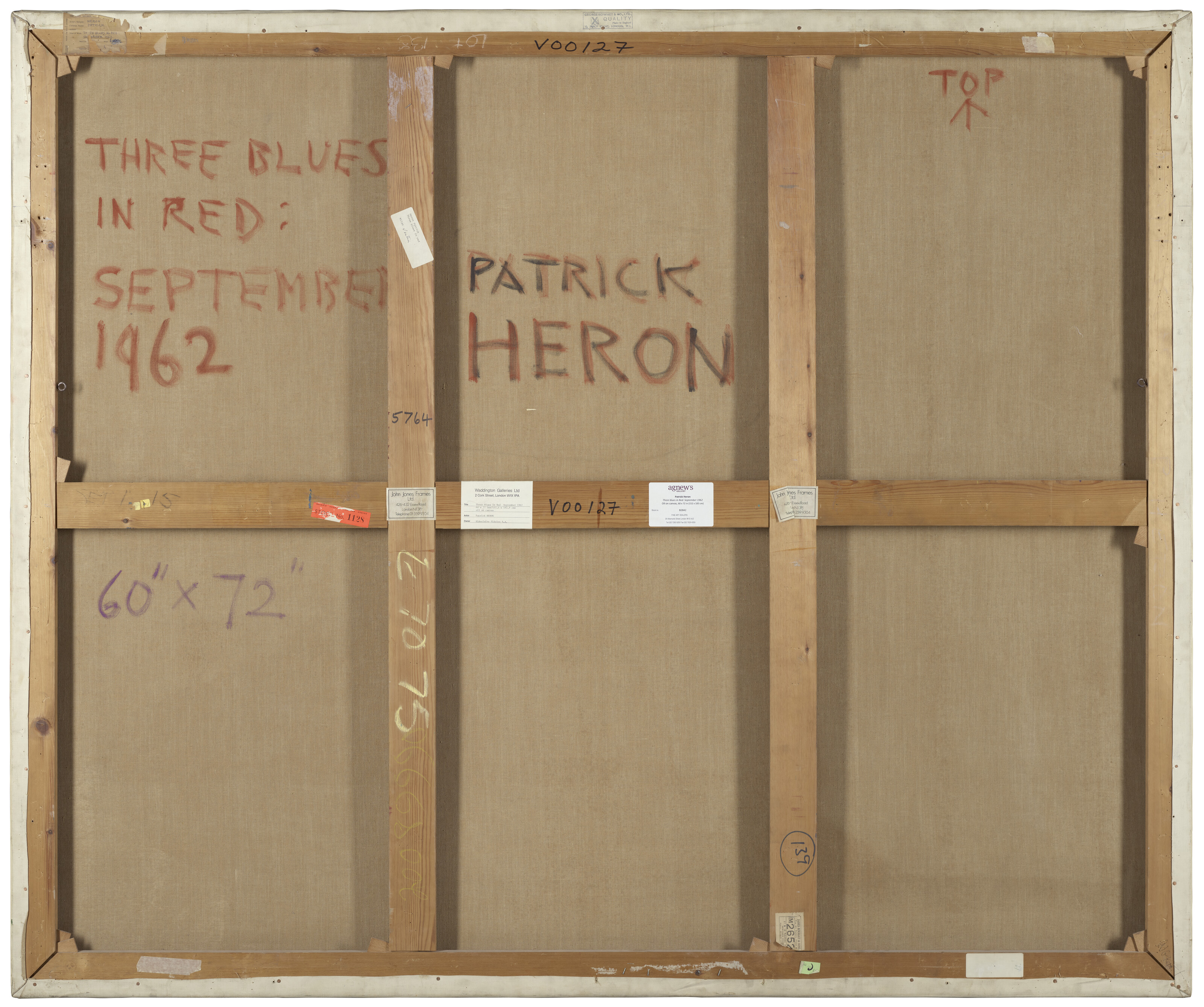 Patrick Heron — ТРИ СИНИХ В КРАСНОМ : СЕНТЯБРЬ 1962 ГОДА, изображение 3