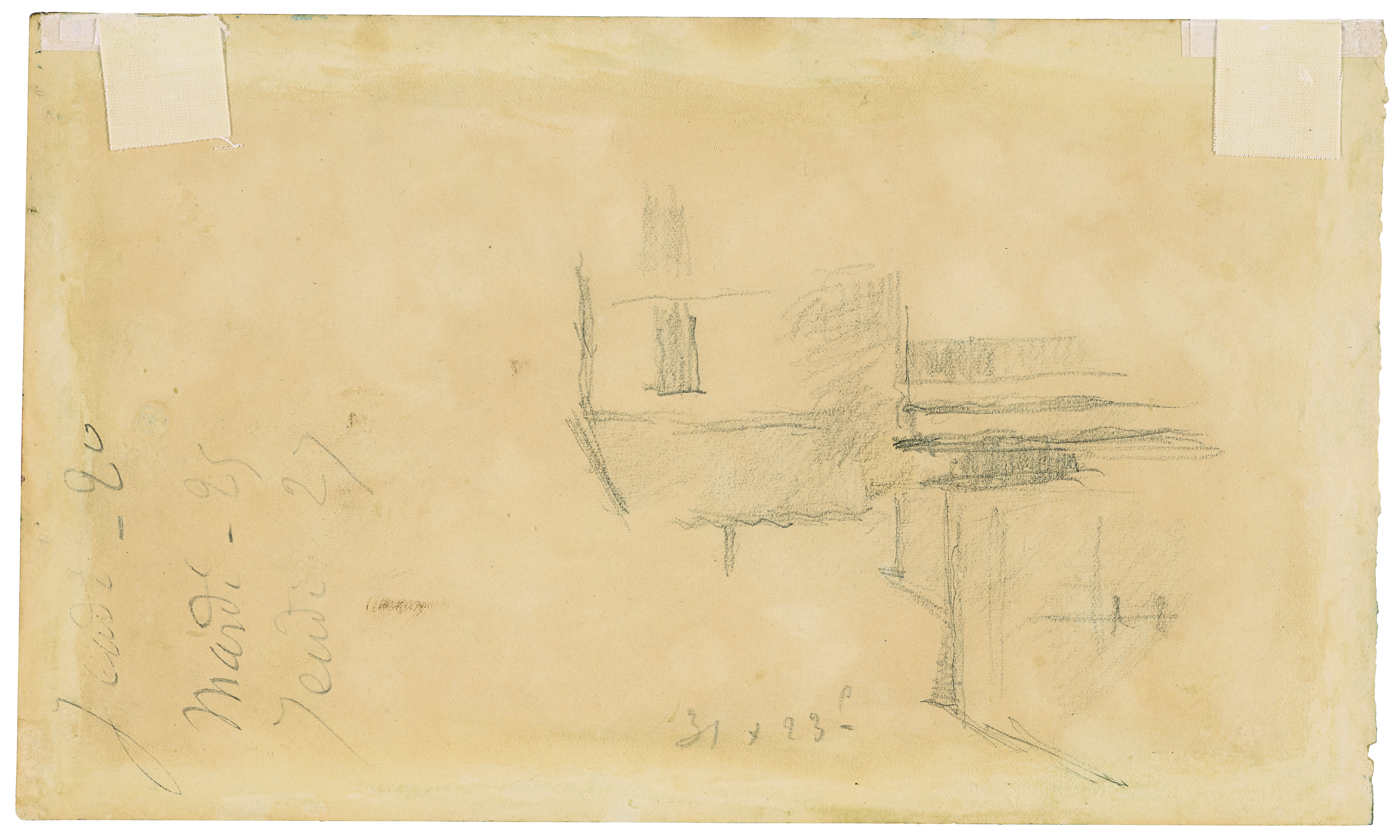 Paul Cézanne — Девушки в горах ( спереди ); Этюд для дома ( сзади ), изображение 2