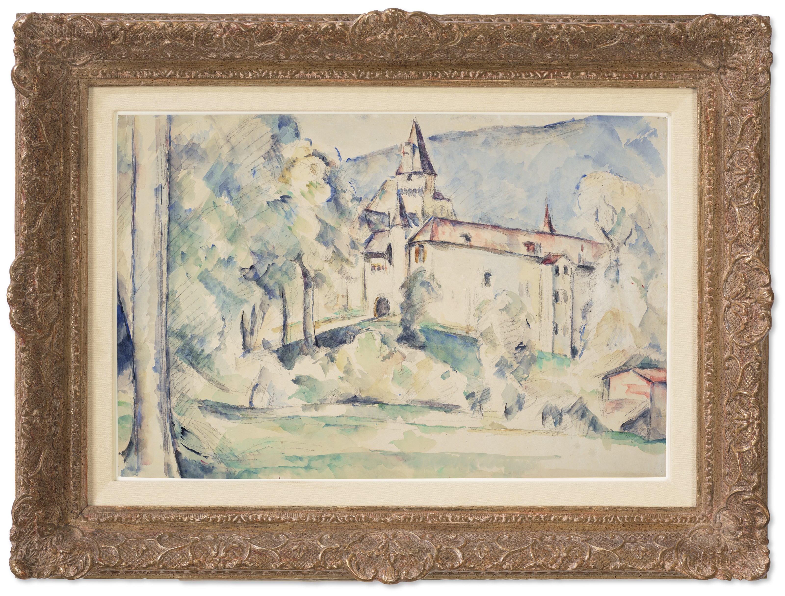 Paul Cézanne — Вид на замок Коломбье ( справа ); Древесный этюд ( сзади ), изображение 2