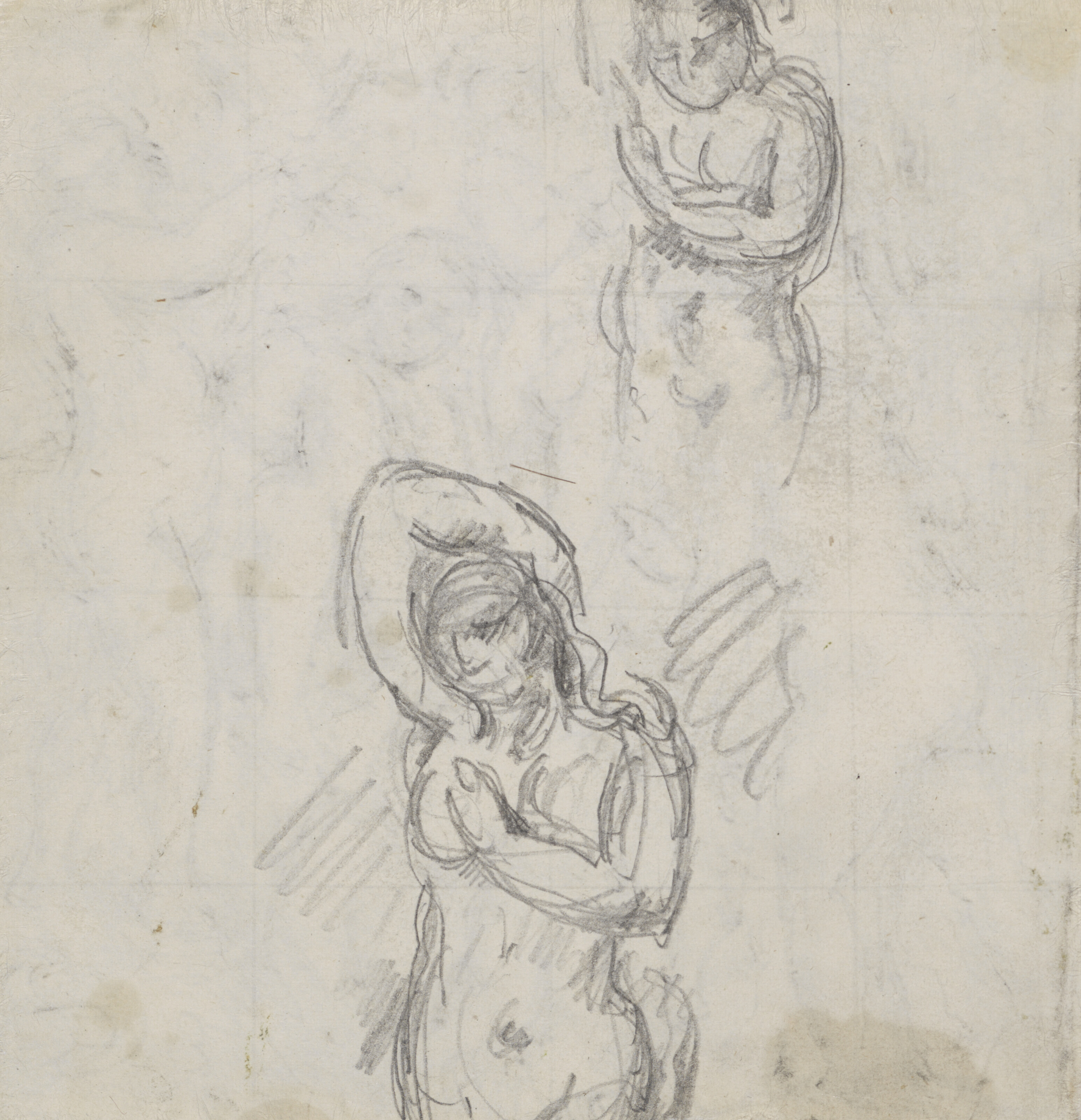 Paul Cézanne — Четыре беньезийца (справа); Этюды беньезийца (сзади), изображение 4