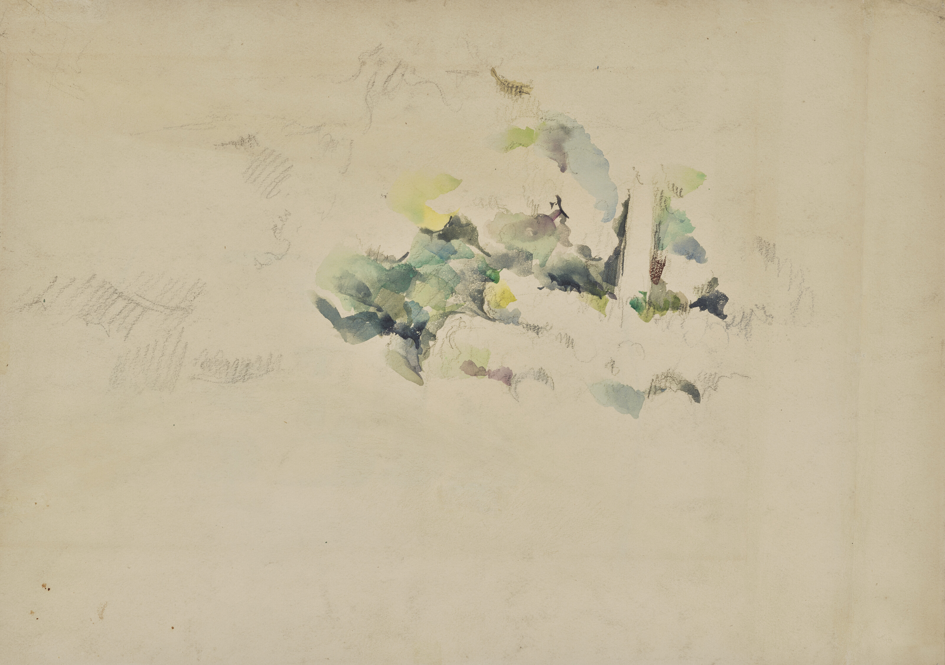 Paul Cézanne — Вю д'ун Бург ( Эмань ) (справа); Зелень (сзади), изображение 2
