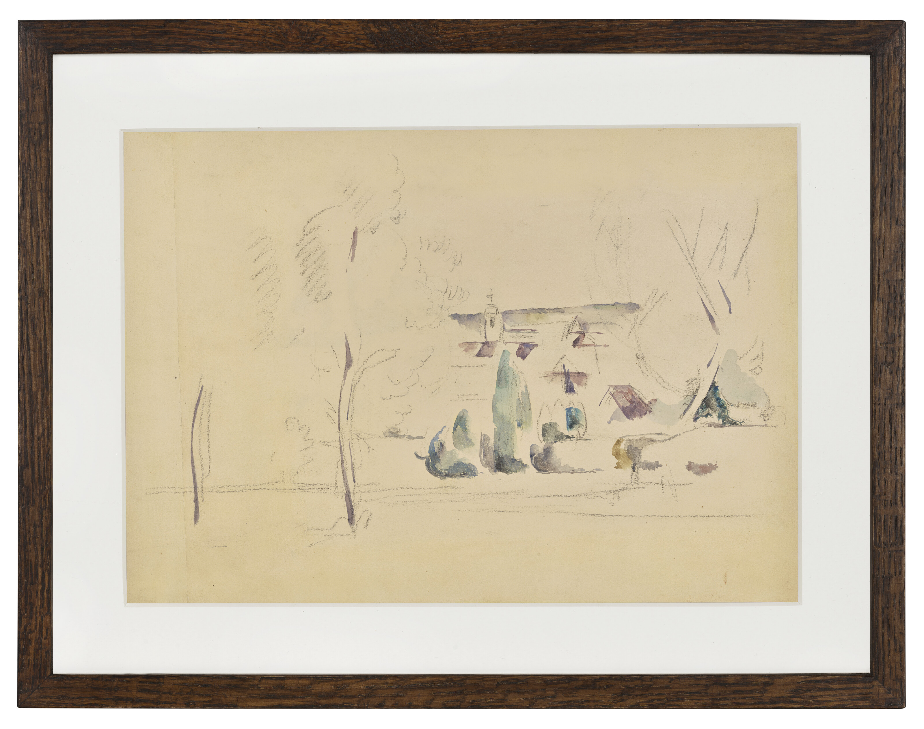 Paul Cézanne — Вю д'ун Бург ( Эмань ) (справа); Зелень (сзади), изображение 3