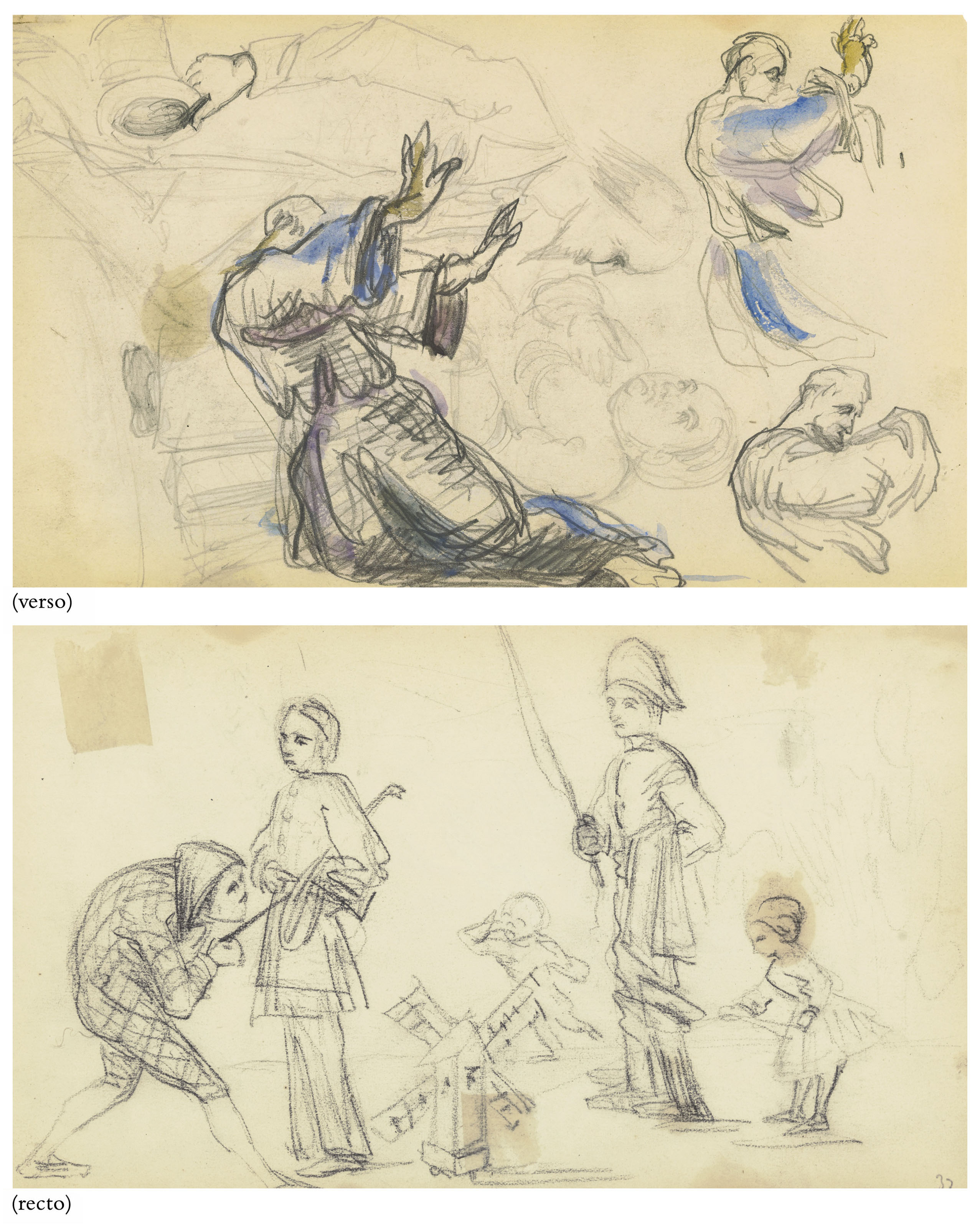 Paul Cézanne — Этюды о персонажах ( лицевая сторона ); Сент-Антуан ( оборотная сторона ), изображение 1
