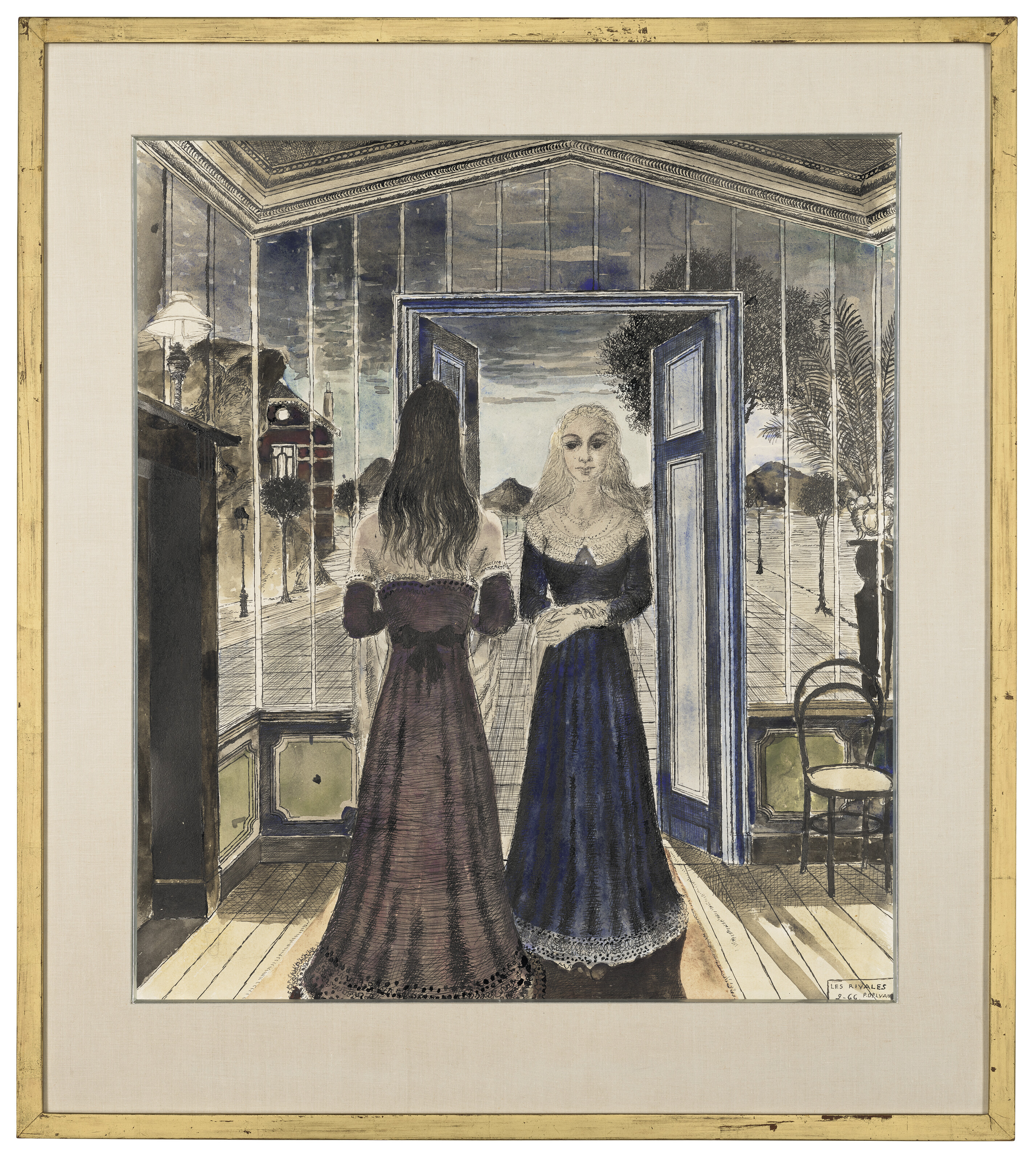 Paul Delvaux — Этюд для живой картины "Соперники", изображение 3
