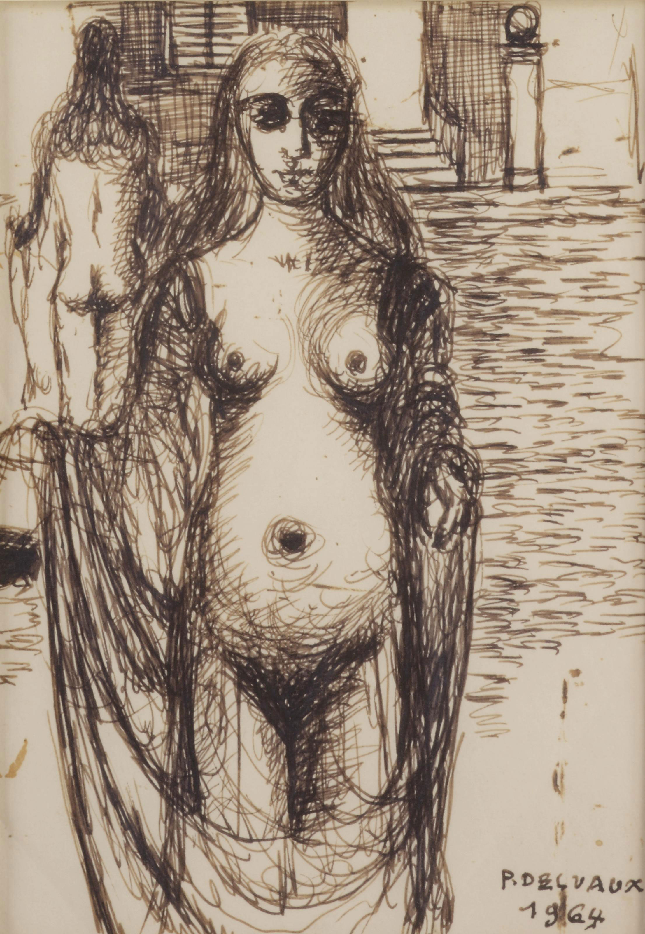 Paul Delvaux — Объятия, изображение 2