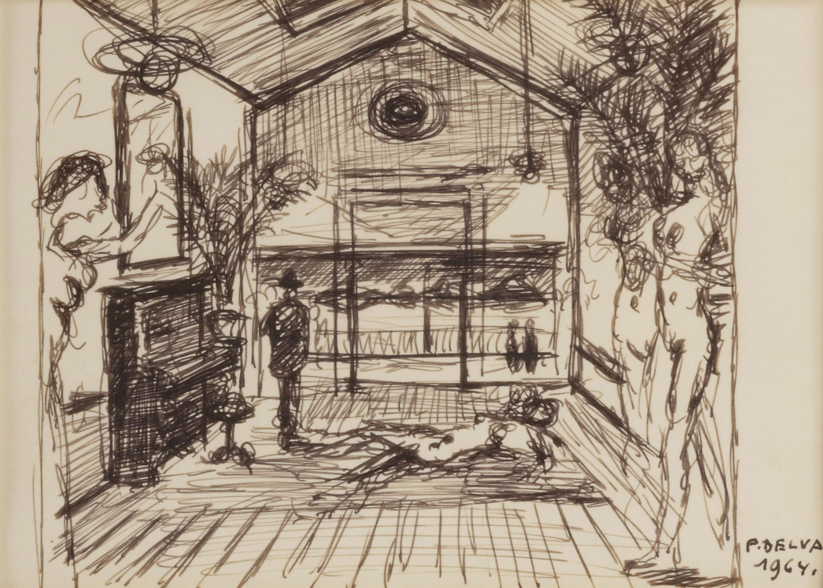 Paul Delvaux — Объятия, изображение 4