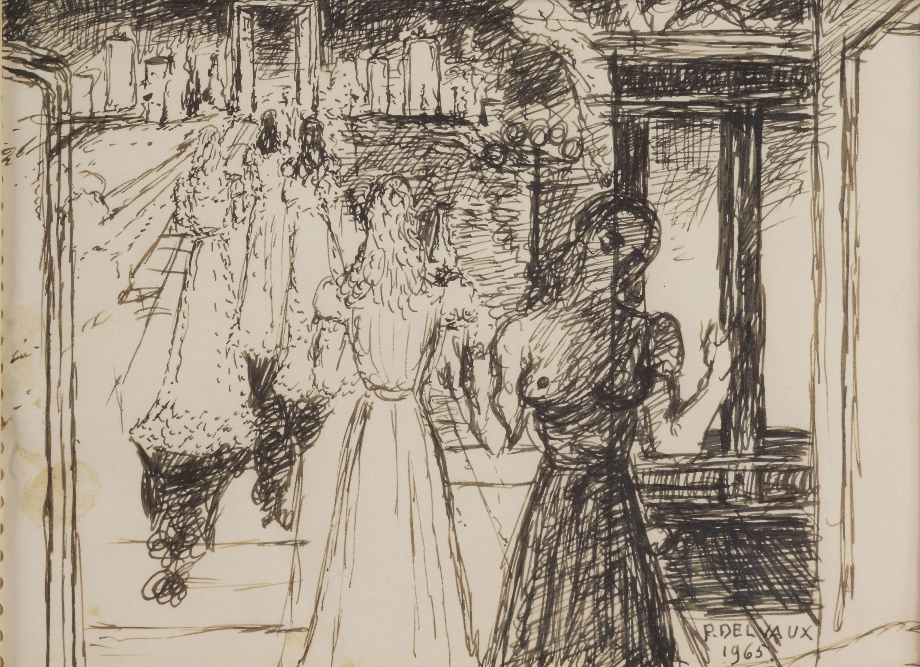 Paul Delvaux — Этюд для фильма "Конец путешествия" (1968), изображение 3