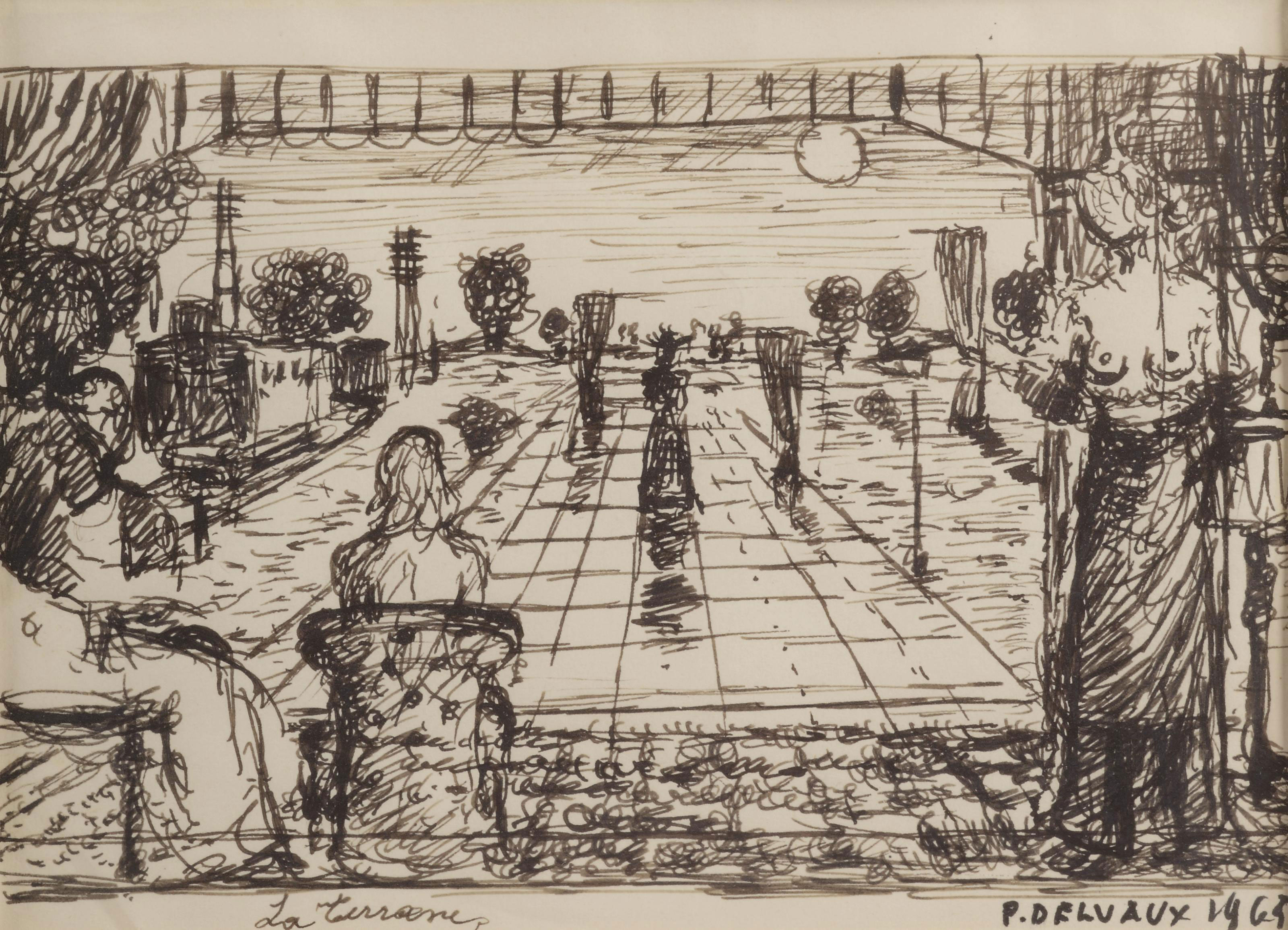 Paul Delvaux — Этюд для фильма "Конец путешествия" (1968), изображение 6