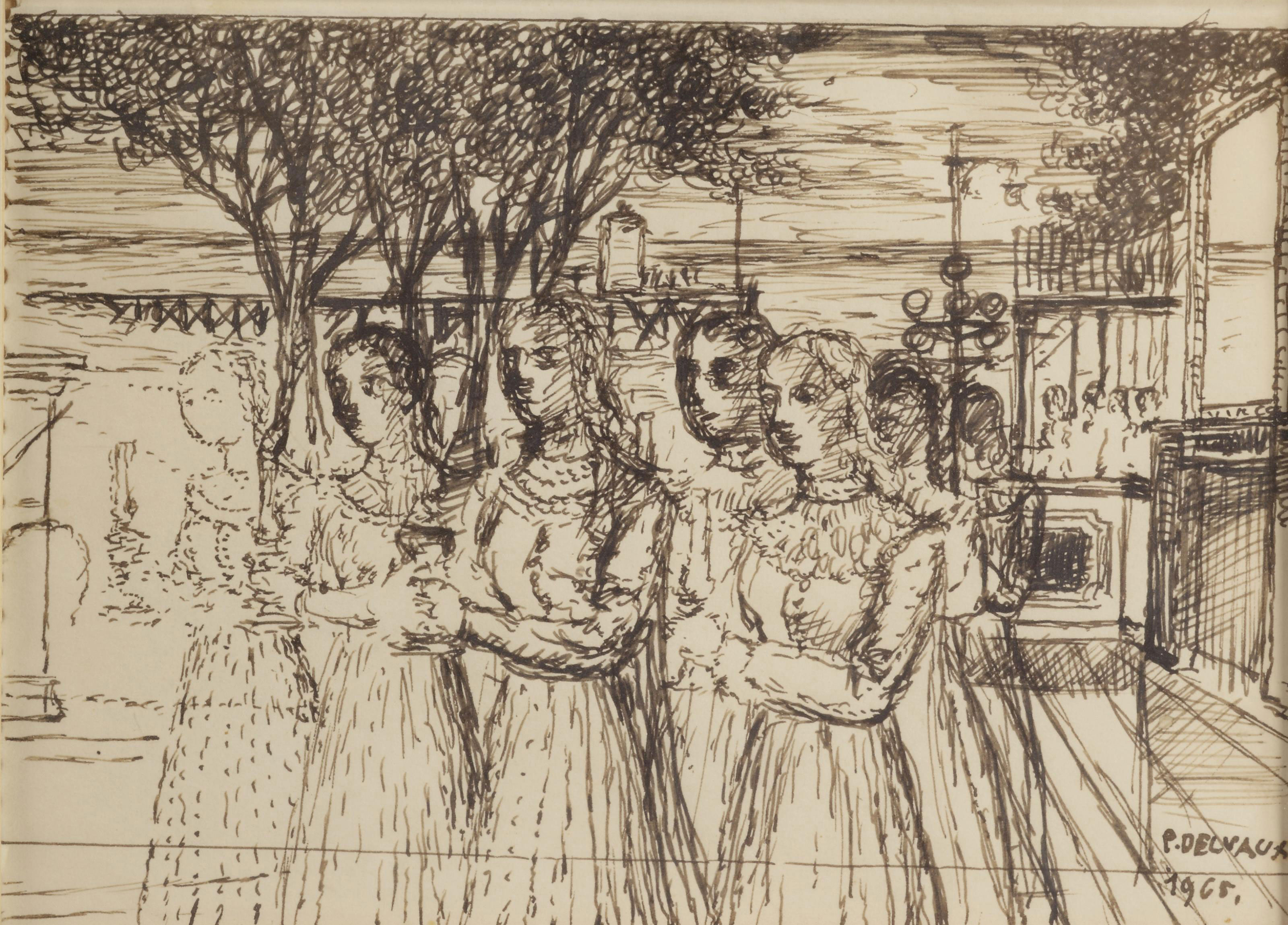 Paul Delvaux — Этюд для фильма "Конец путешествия" (1968), изображение 9