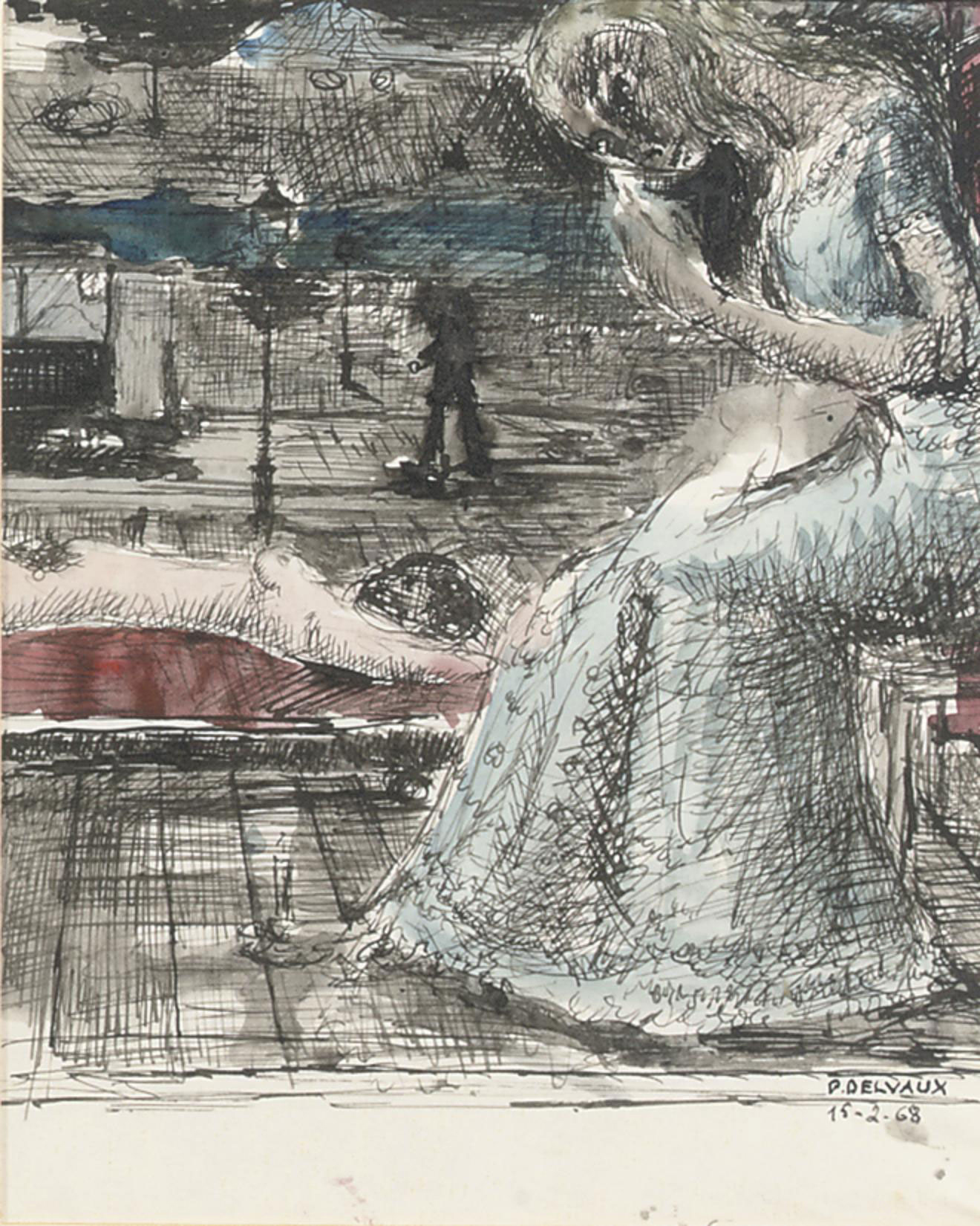 Paul Delvaux — Исследование Розина (1968), изображение 3