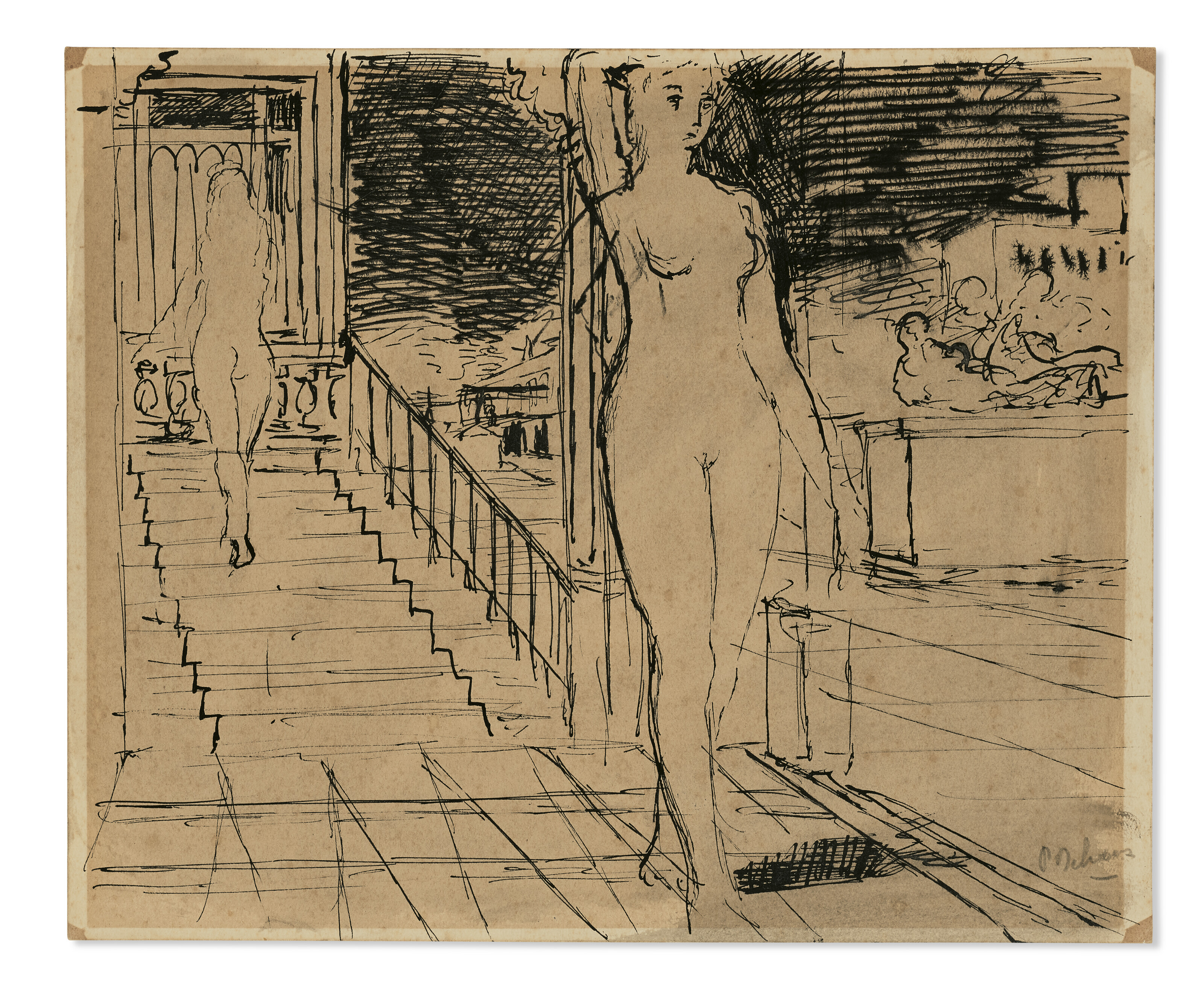 Paul Delvaux — Этюд для "Л'Эскалера", изображение 2