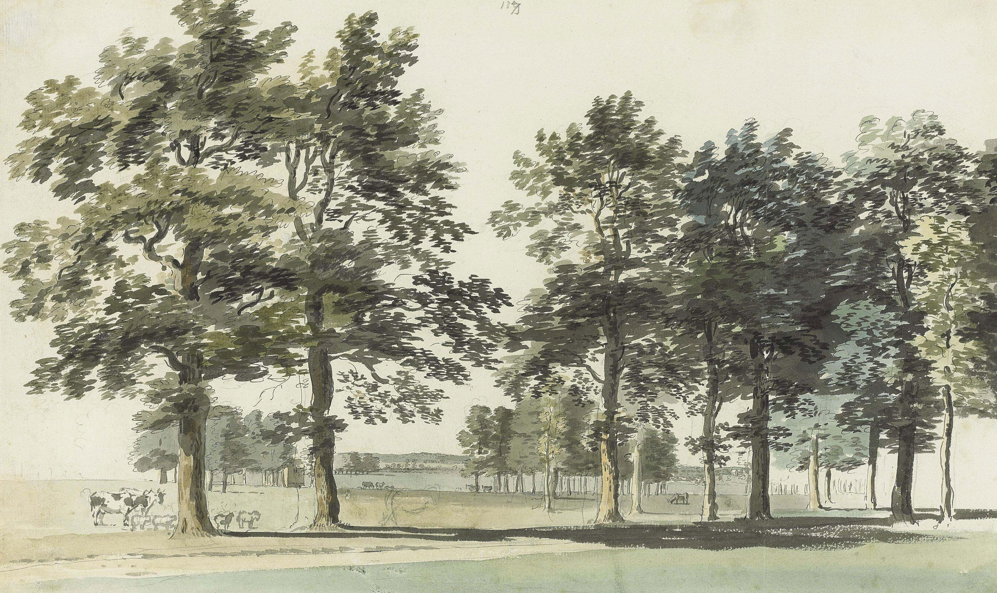 Paul Sandby — Остров Моот, Большой Виндзорский парк