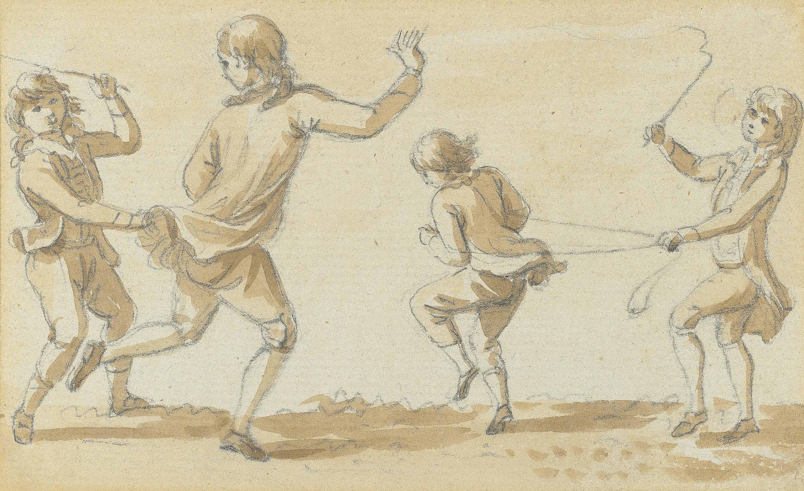 Paul Sandby — Дети, играющие в лошадок