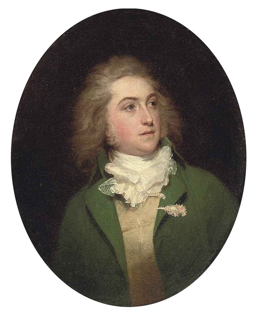 Paul Sandby — Портрет лейтенанта Пола Сэндби (1765-1793), 25 лет, невысокого роста, в зеленом сюртуке, желтом жилете и белом прикладе.