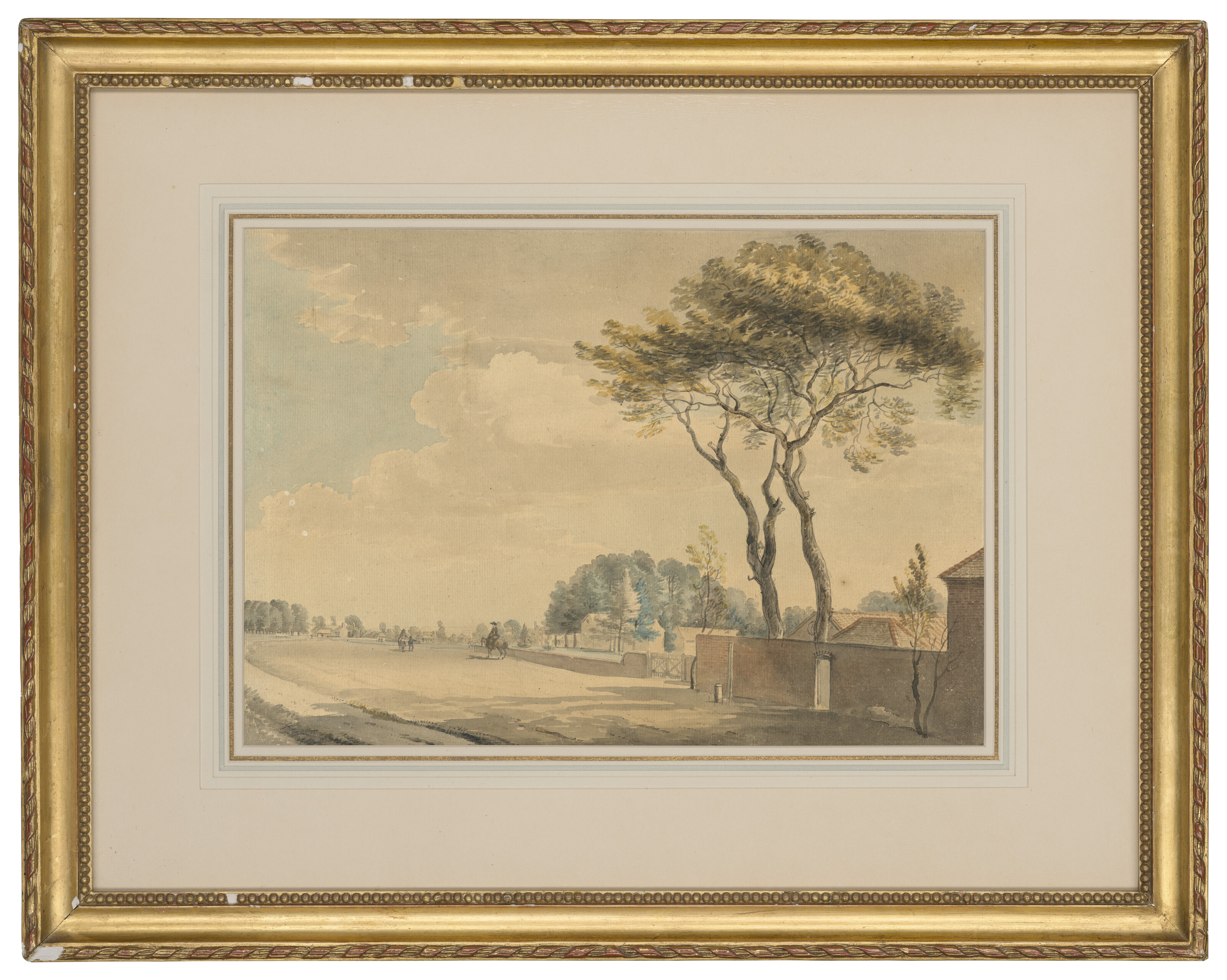 Paul Sandby — Юго-восточный вид на территорию дома сэра Джона Элвилла: дом Элвилла, Энглфилд-Грин, недалеко от Эгема, графство Суррей, изображение 2