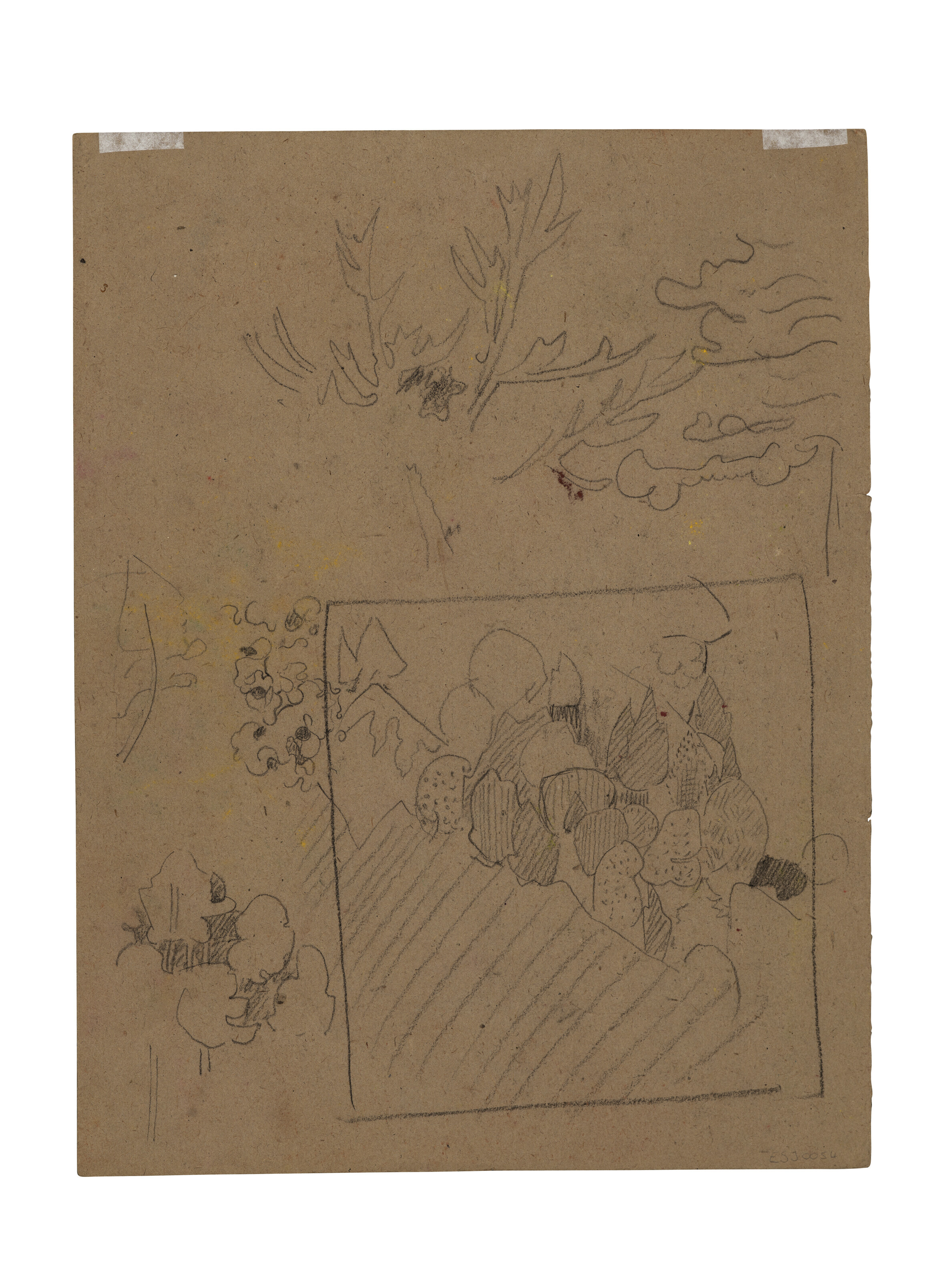 Paul Sérusier — Козлы отпущения ( задом наперед ); "Этюды о деревьях " ( оборотная сторона ), изображение 3