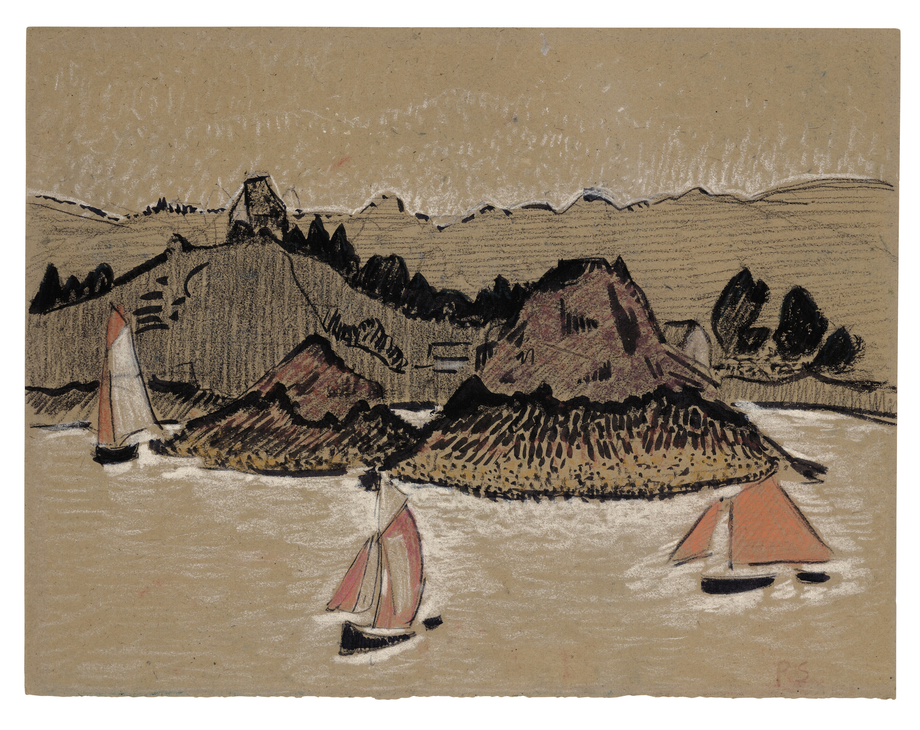 Paul Sérusier — Труа-бато-сюр-ле-Трие ( справа ); Сардинский этюд ( сзади )