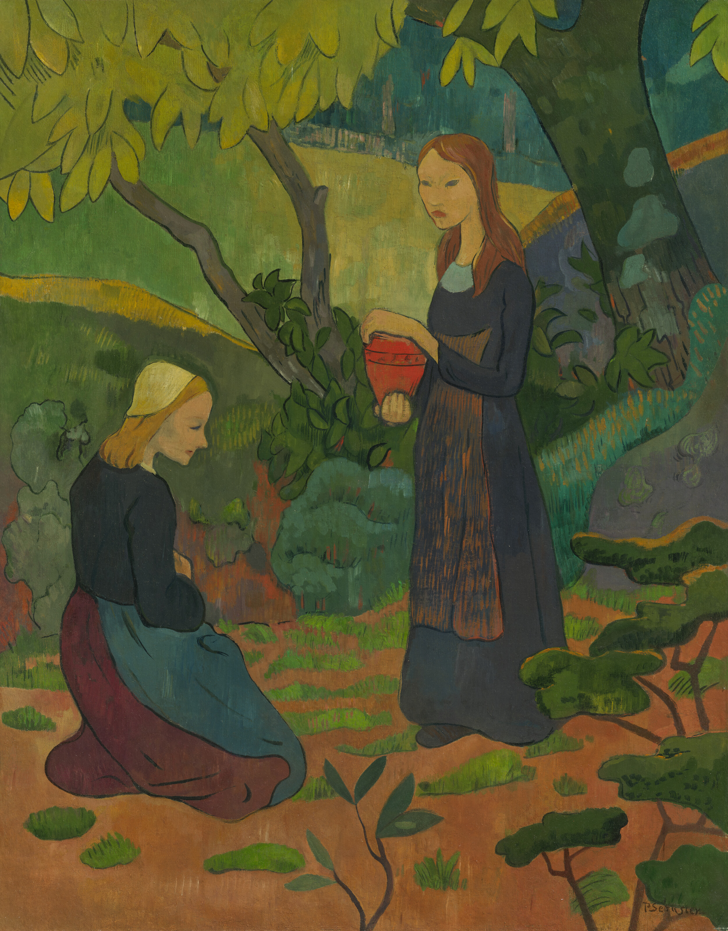 Paul Sérusier — Молодая бретонка в горшочке с вермильоном и филе аженуйе
