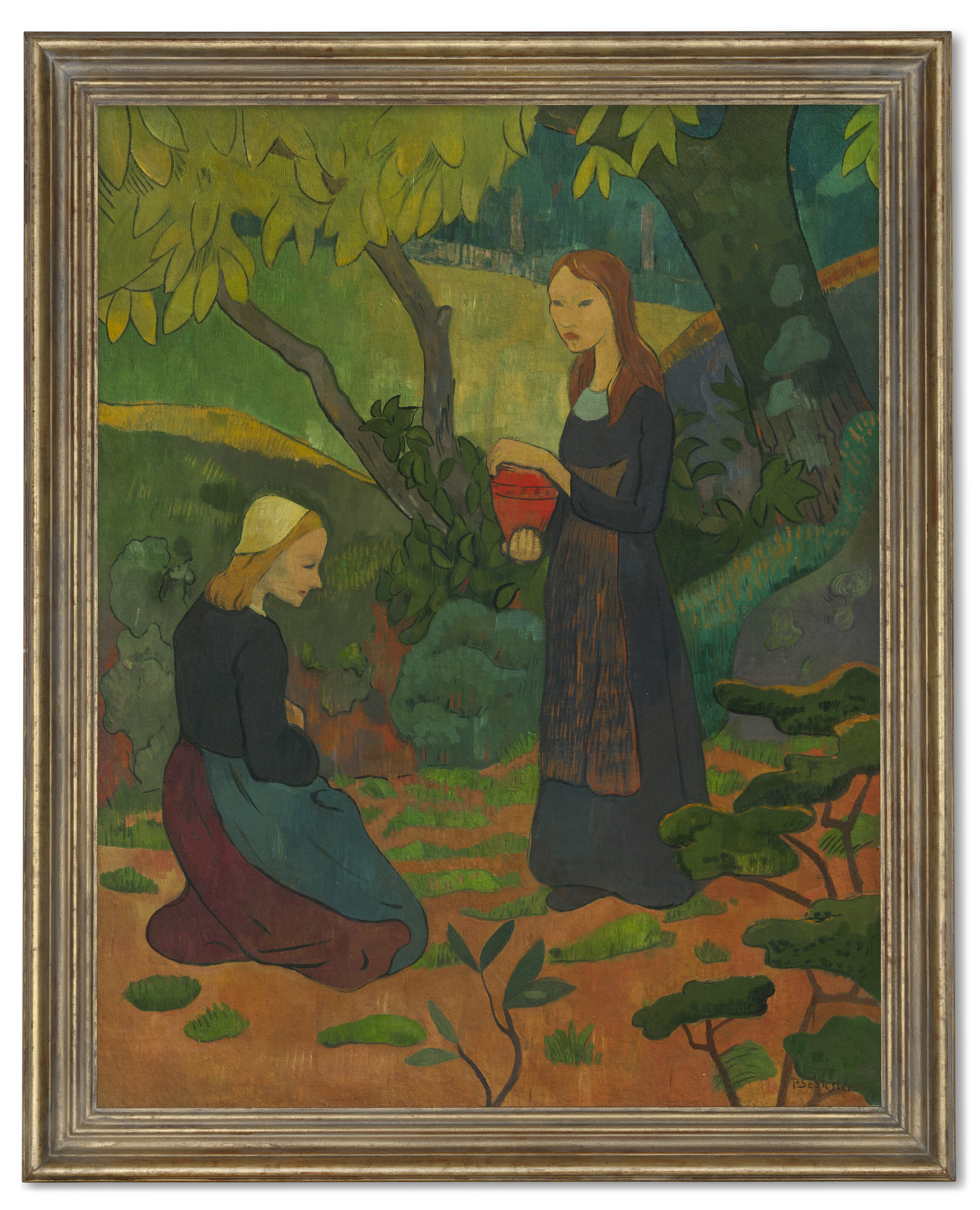 Paul Sérusier — Молодая бретонка в горшочке с вермильоном и филе аженуйе, изображение 3