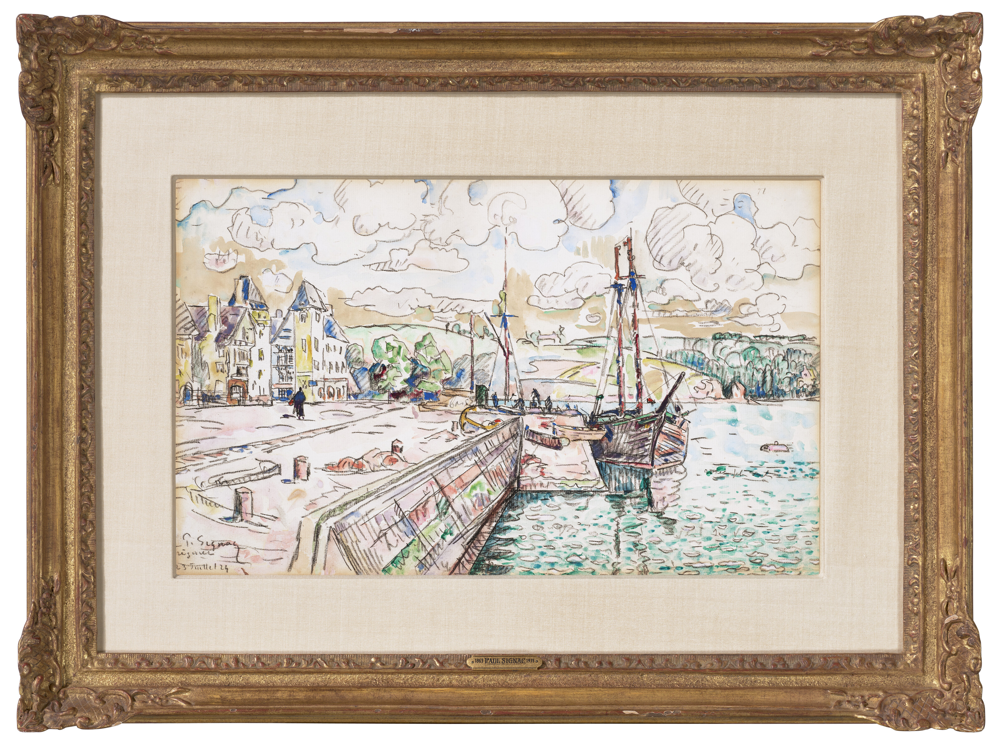 Paul Signac — Трегье. Бато на набережной, изображение 2