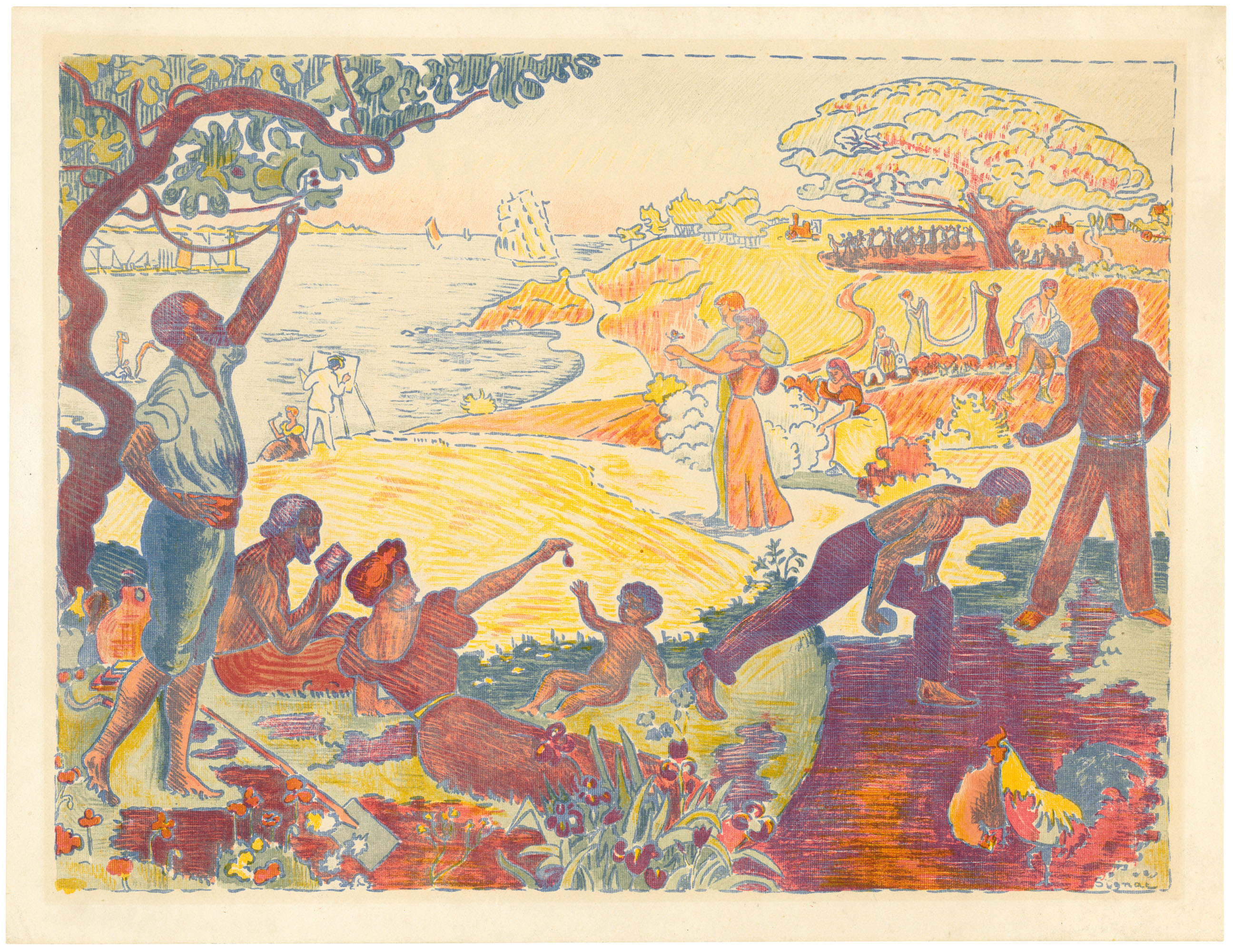 Paul Signac — Во время гармонии (Радость жизни - Размах на берегу моря)
