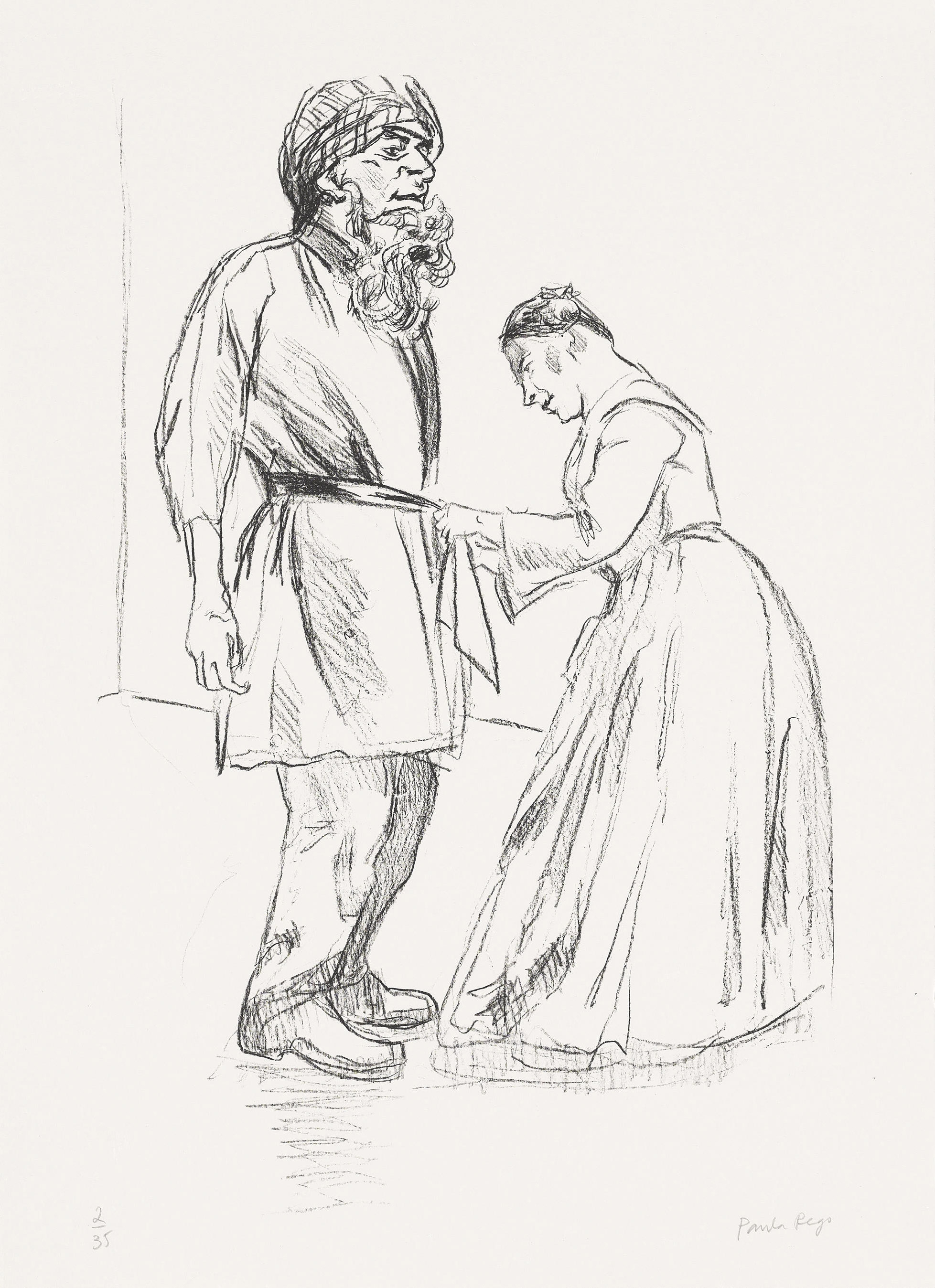 Paula Rego — Нарядив его Синей Бородой, из книги "Джейн Эйр" - Поэзия и рассказ