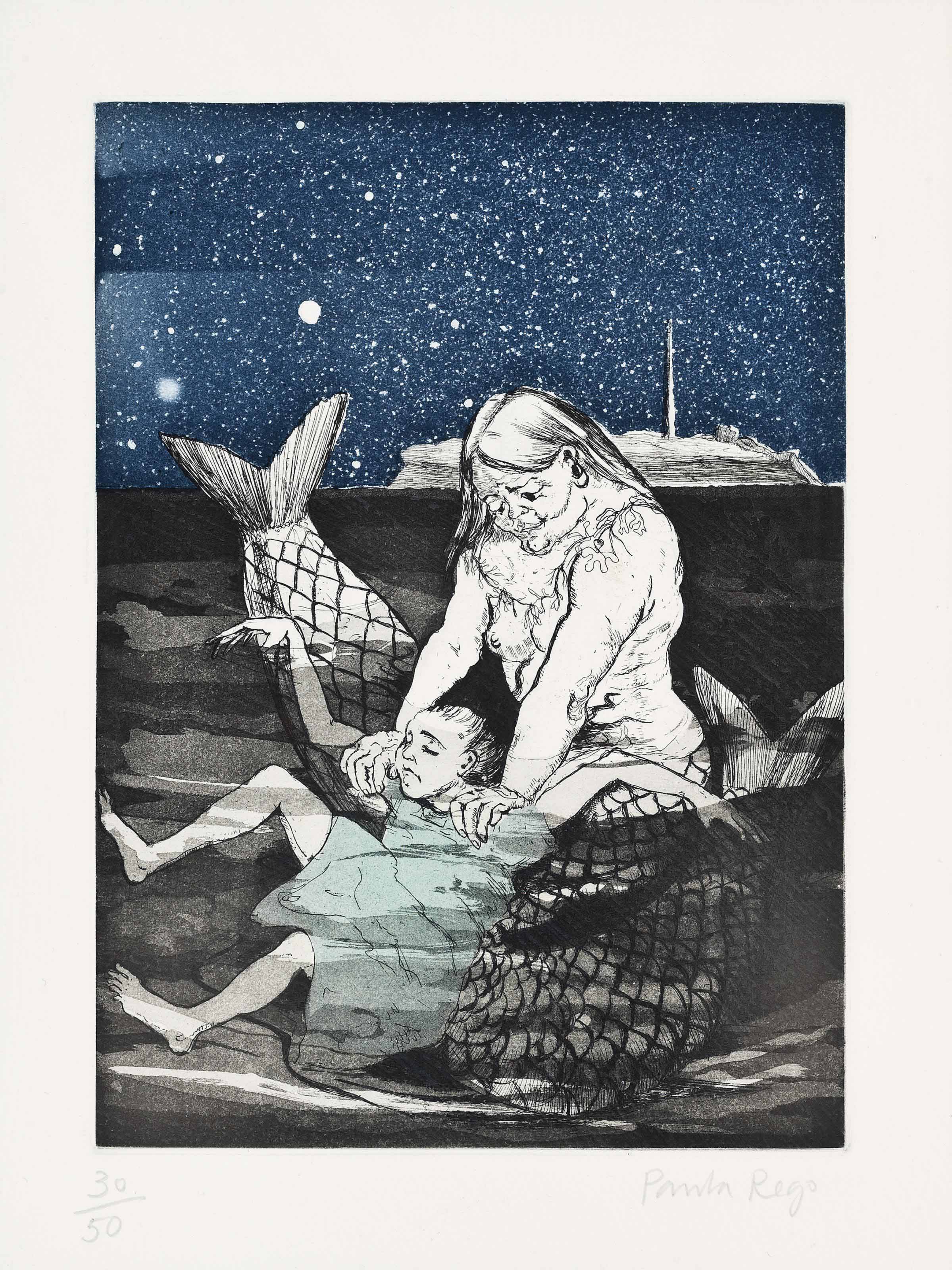 Paula Rego — Русалка, тонущая Венди, из серии "Питер Пэн" (Розенталь, 86)