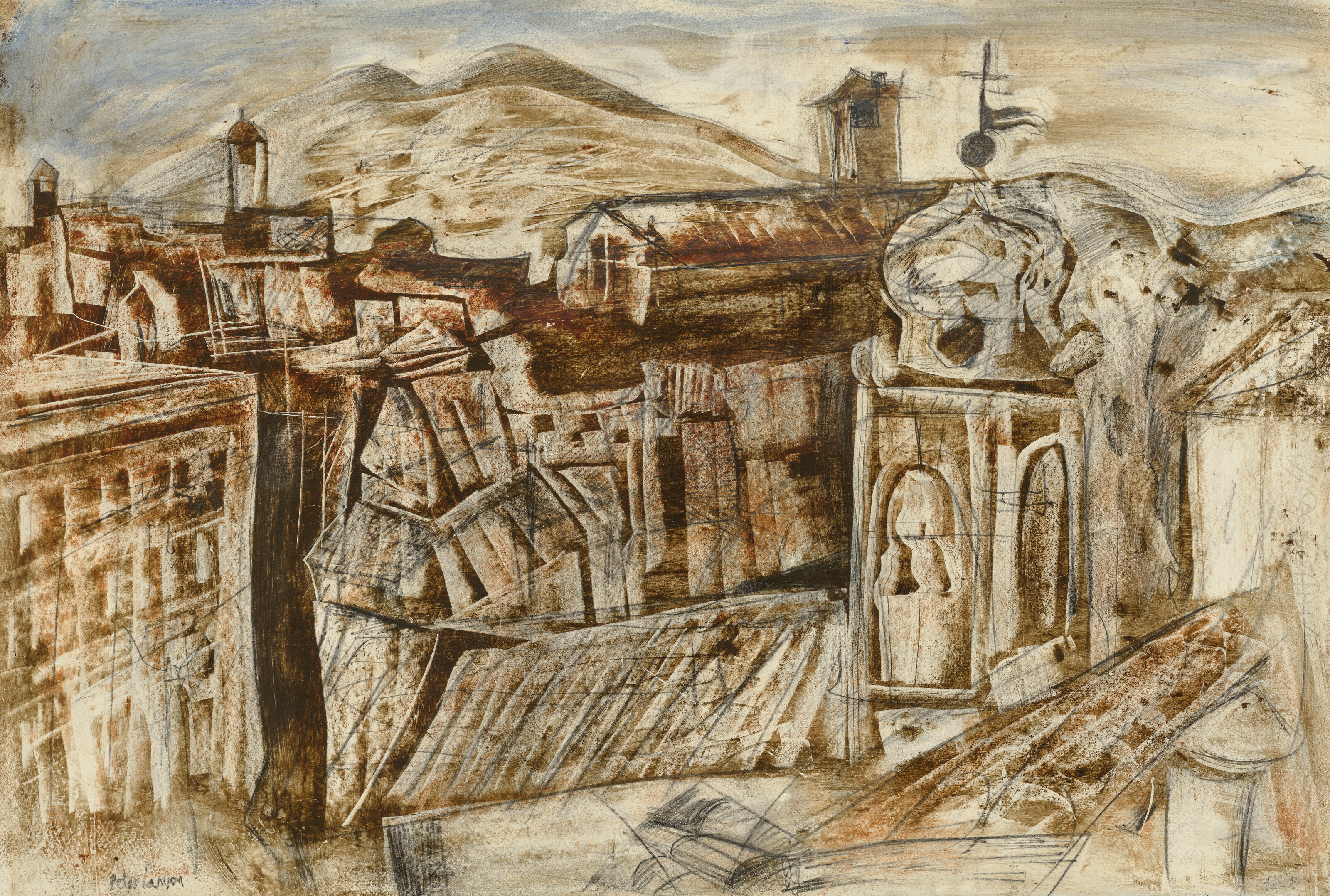 Peter Lanyon — Крыши домов, Италия (Перуджа)