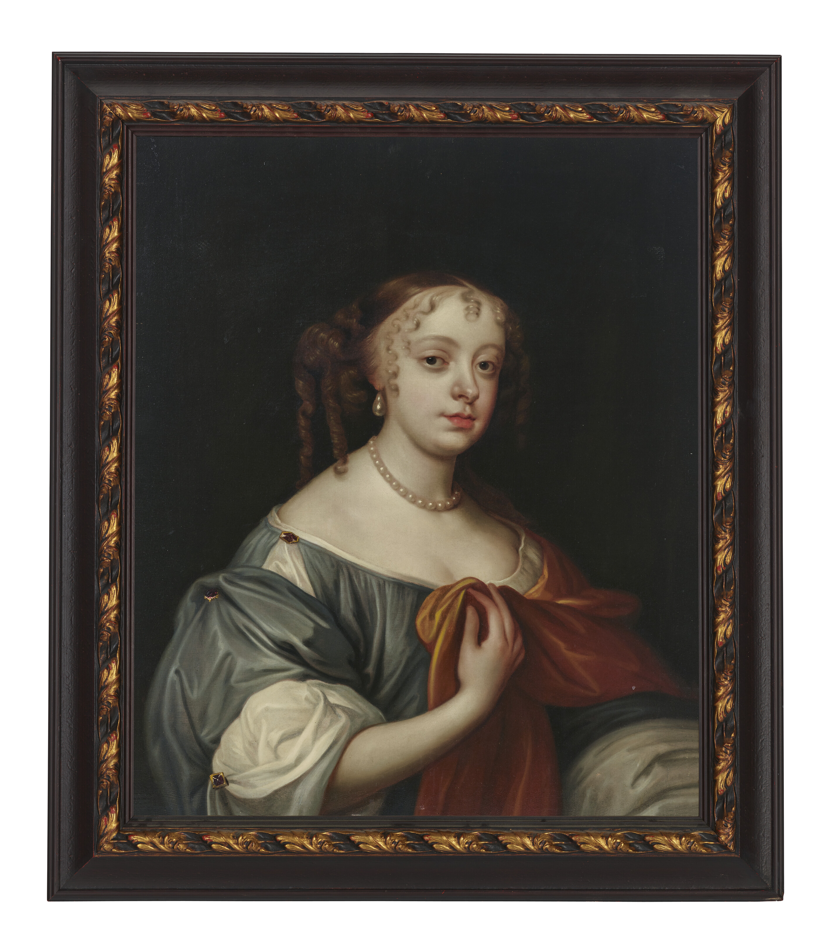 Peter Lely — Портрет Элизабет Лайон (1663-1723), урожденной Стратмор, графини Стратмор и Кингхорн, в полный рост, в голубом платье, изображение 2