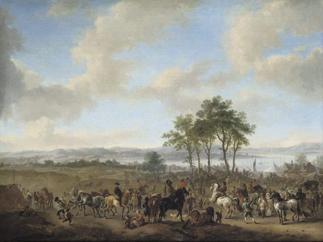 Philips Wouwerman — Конная ярмарка на фоне пейзажа