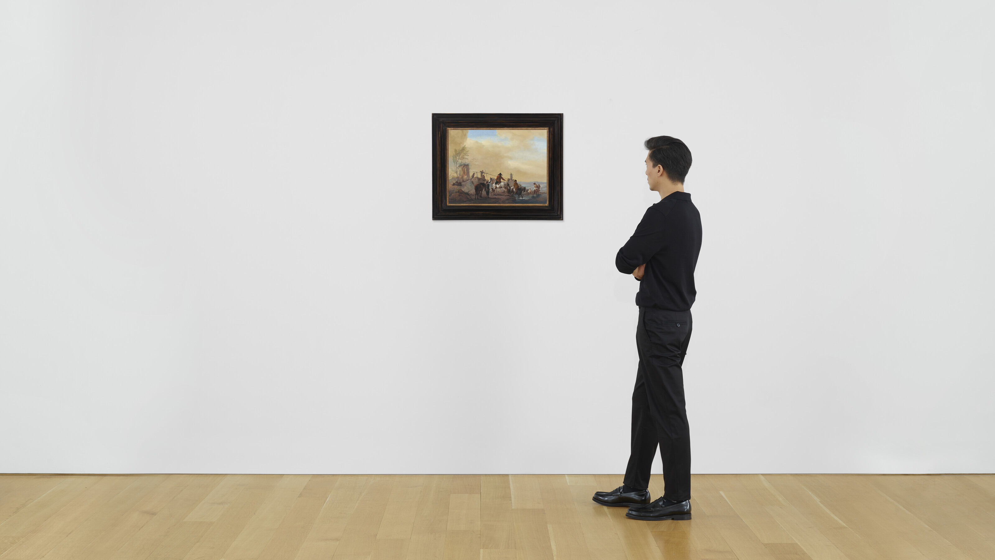 Philips Wouwerman — Всадники и лошади отдыхают у реки, изображение 4