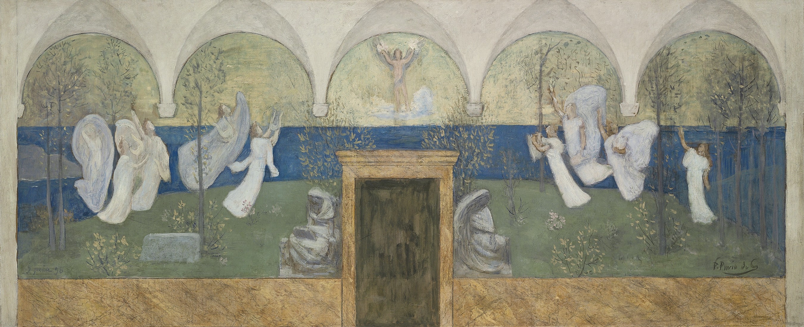 Pierre Puvis De Chavannes — Картина, подготовленная к выставке "Музы-вдохновительницы" в честь Жени, посланницы Люмьер в Бостонской публичной библиотеке.