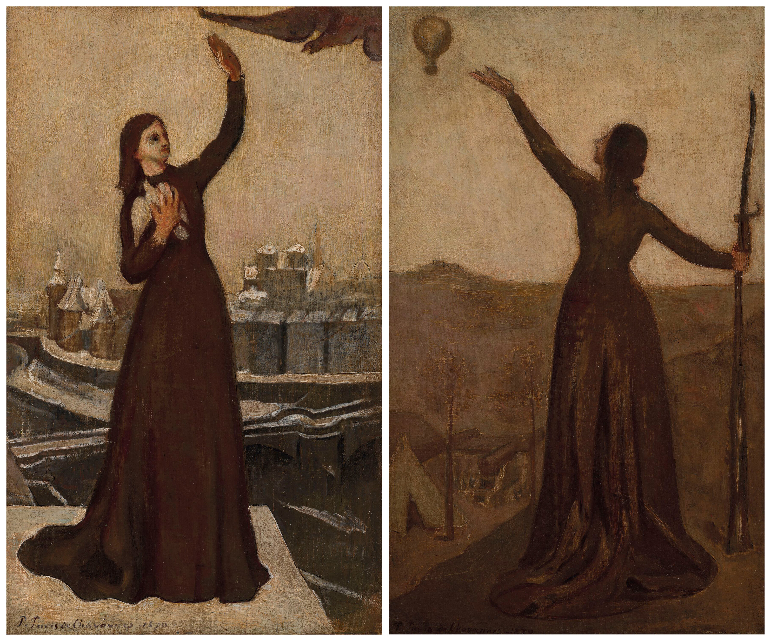 Pierre Puvis De Chavannes — (i) Этюд для "Голубиного путешественника"; (ii) Этюд для "Воздушного шара"
