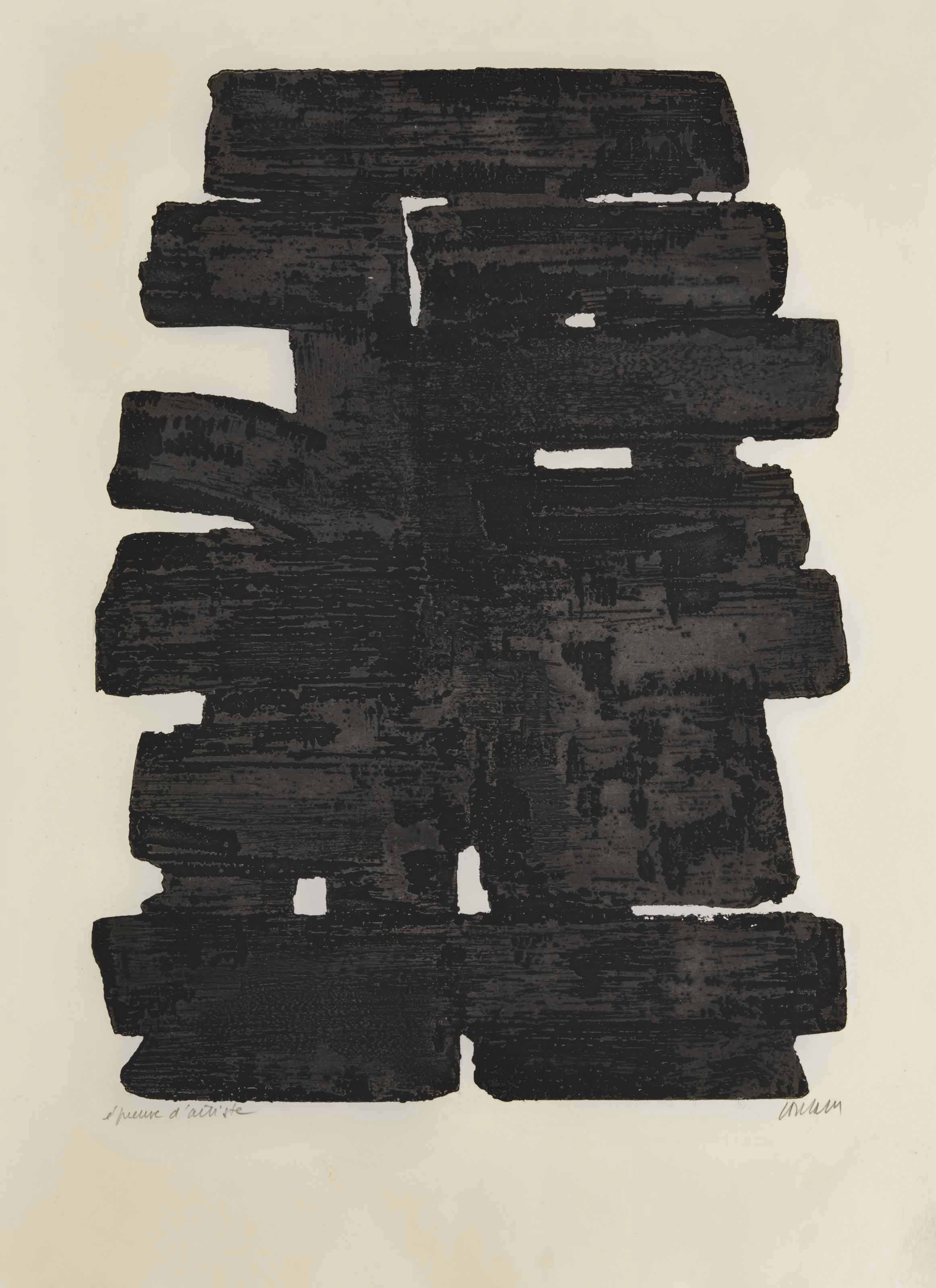 Pierre Soulages — Eau-forte XIII (Энкреве - Миснер 13; Ривьер 13)