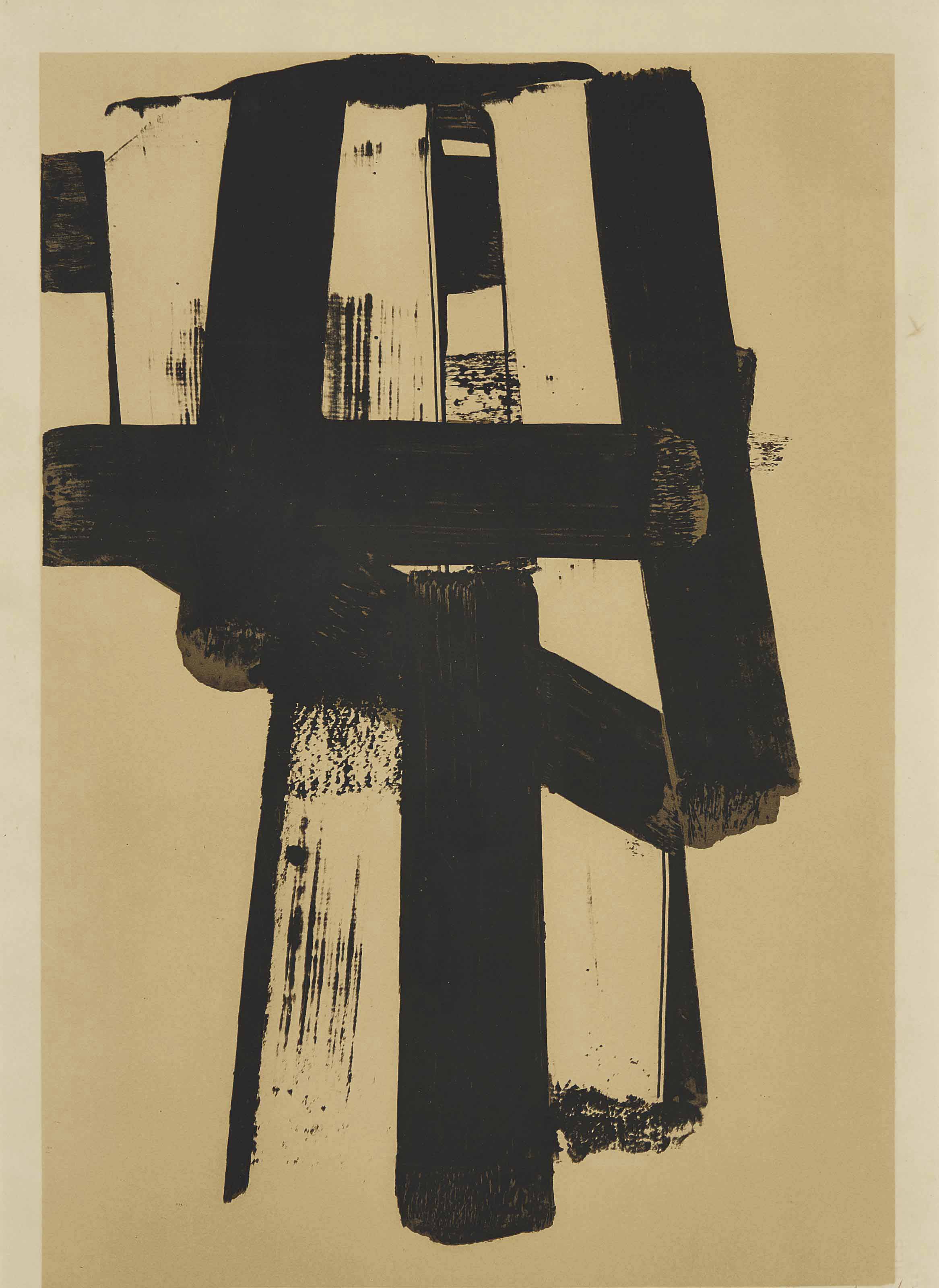 Pierre Soulages — Литография №31 (Энкреве - Миснер, 81; Ривьер, 31)