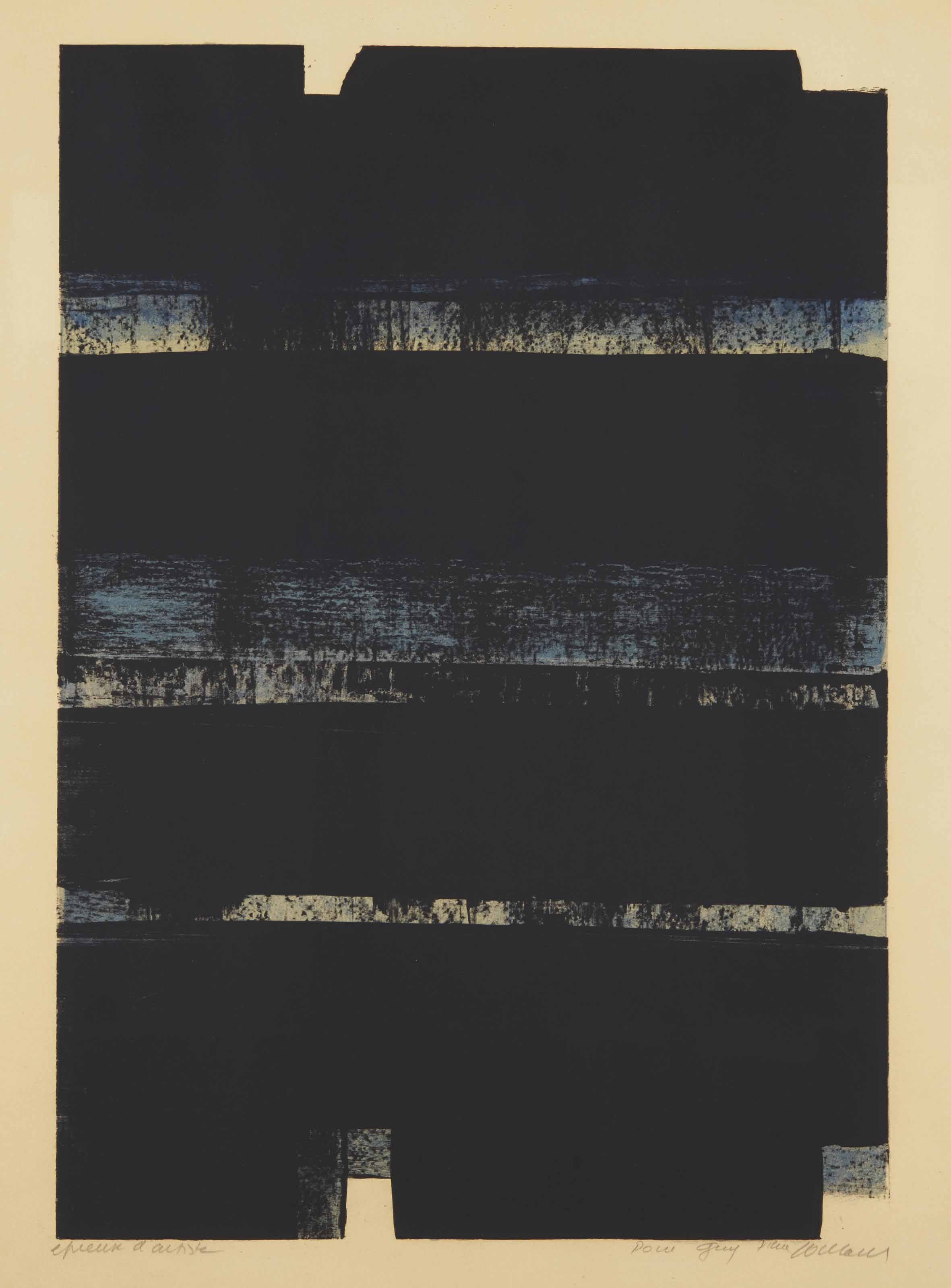 Pierre Soulages — Литография №32 а (Энкреве и Миснер, 80)