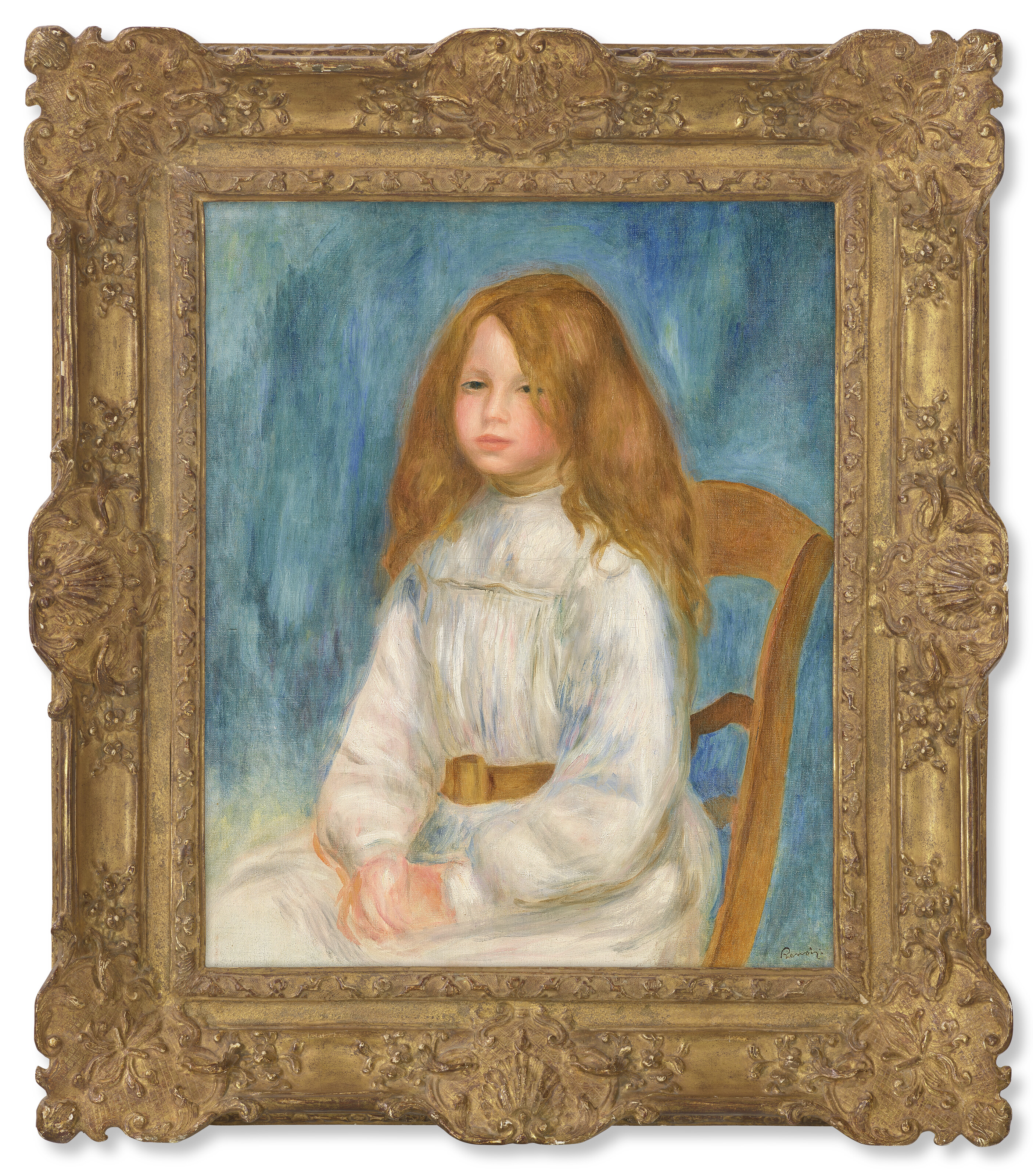 Pierre-Auguste Renoir — Портрет на голубом фоне, изображение 2
